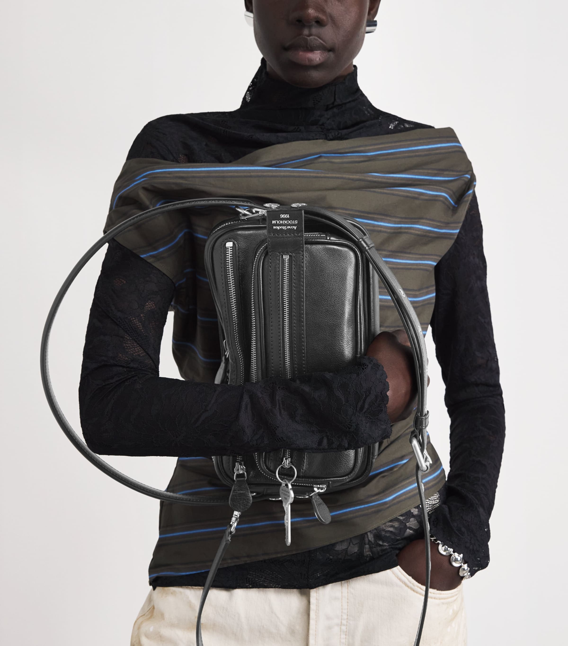 Acne Studios Leather Camero Party Shoulder Bag Black Image 2