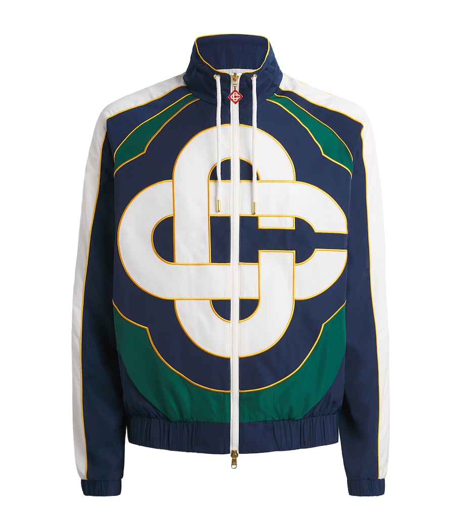Casablanca Mens Check Appliqué Windbreaker Jacket Nav/grn/wht/ylw Image 1