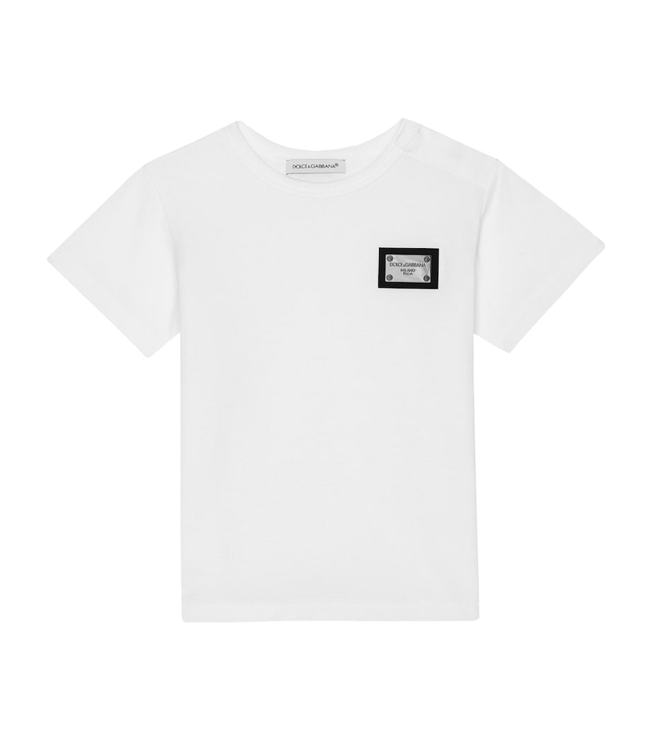 Dolce&Gabbana Kids Logo Plaque T-Shirt (3-30 Months) Optical White Image 1