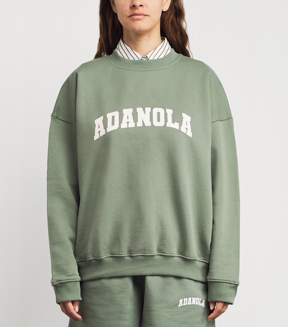 Organic Cotton Varsity Sweatshirt EDEN GREEN/MRSHML Image 3