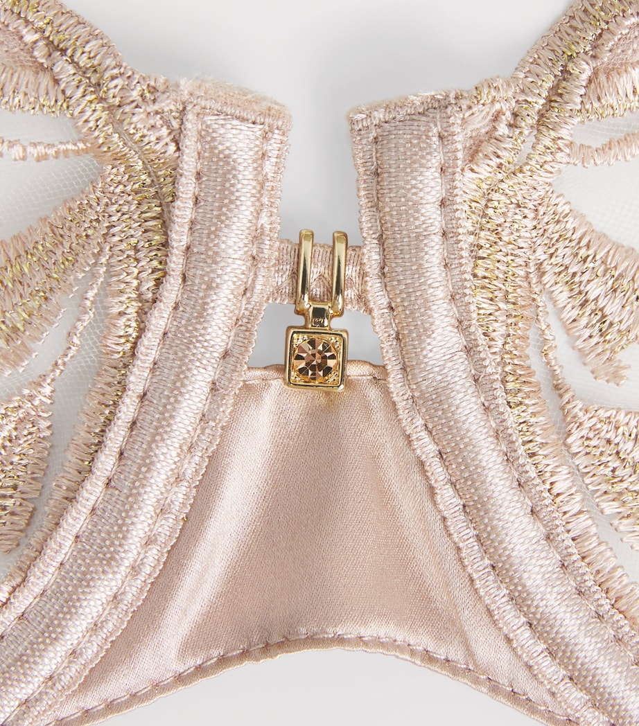 Aubade Womens Cosmic Romance Half-Cup Bra Sand Rose Image 4