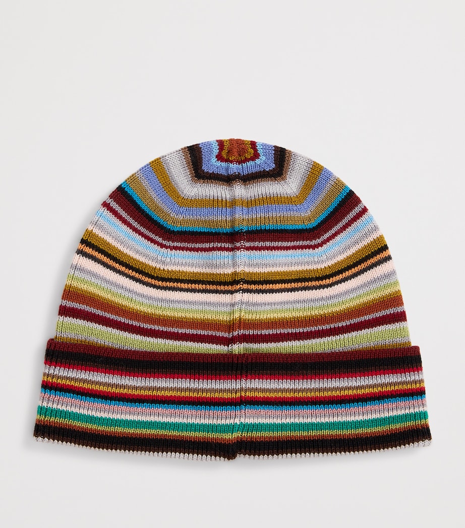 Virgin Wool Signature Stripe Beanie 92_MULTI COLOURED Image 2