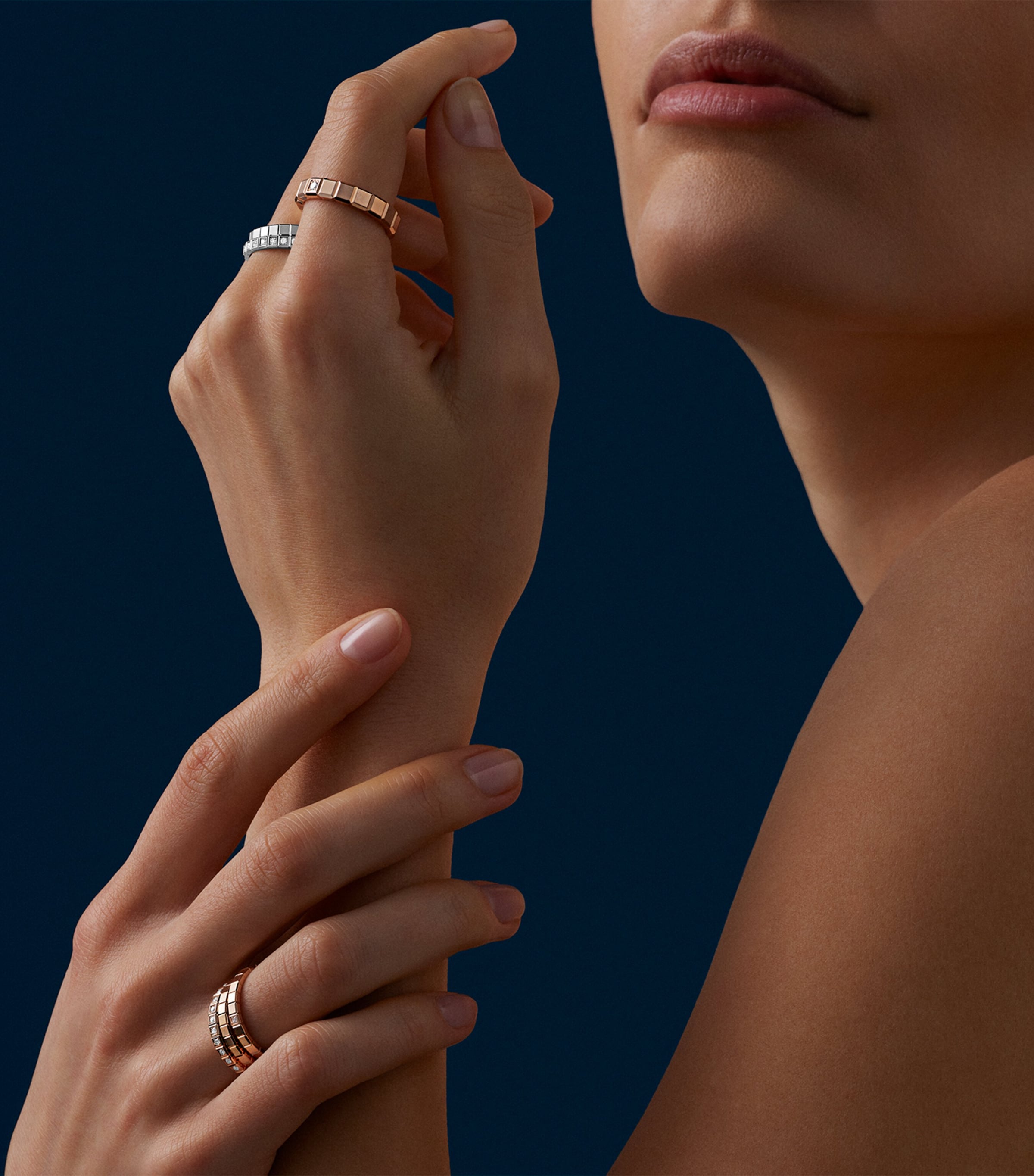 Yellow Gold and Diamond Ice Cube Ring Image 4