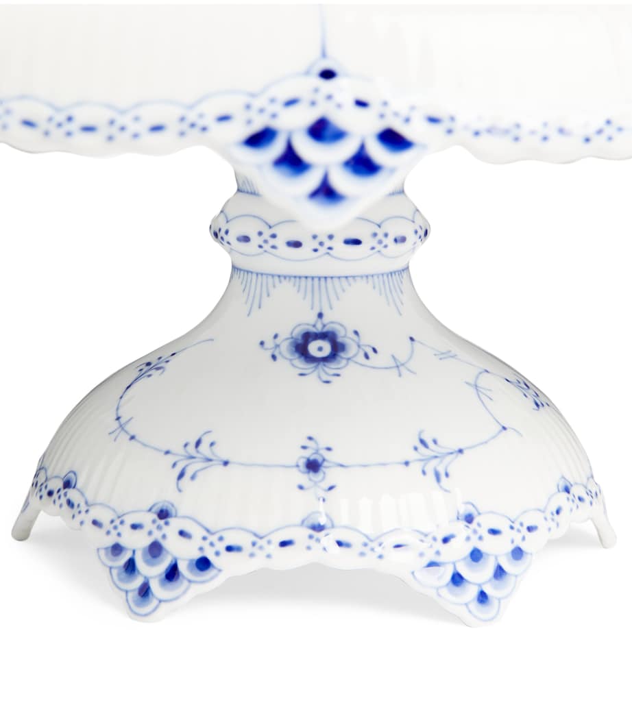 Blue Fluted Full Lace Cake Stand BLUE Image 4