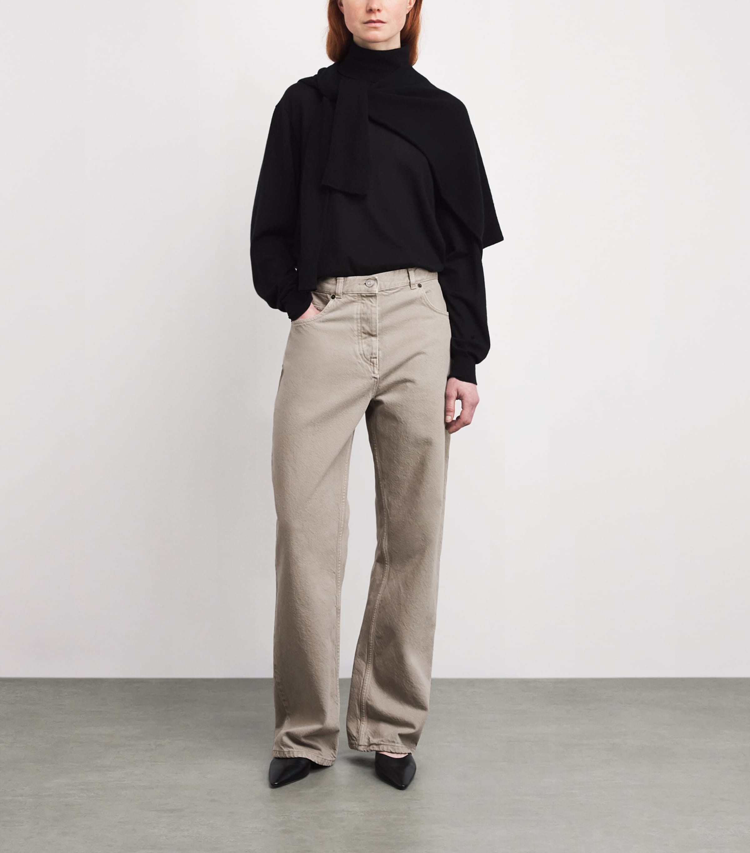 The Row Womens Finbar Straight Jeans Smoke Grey Image 2