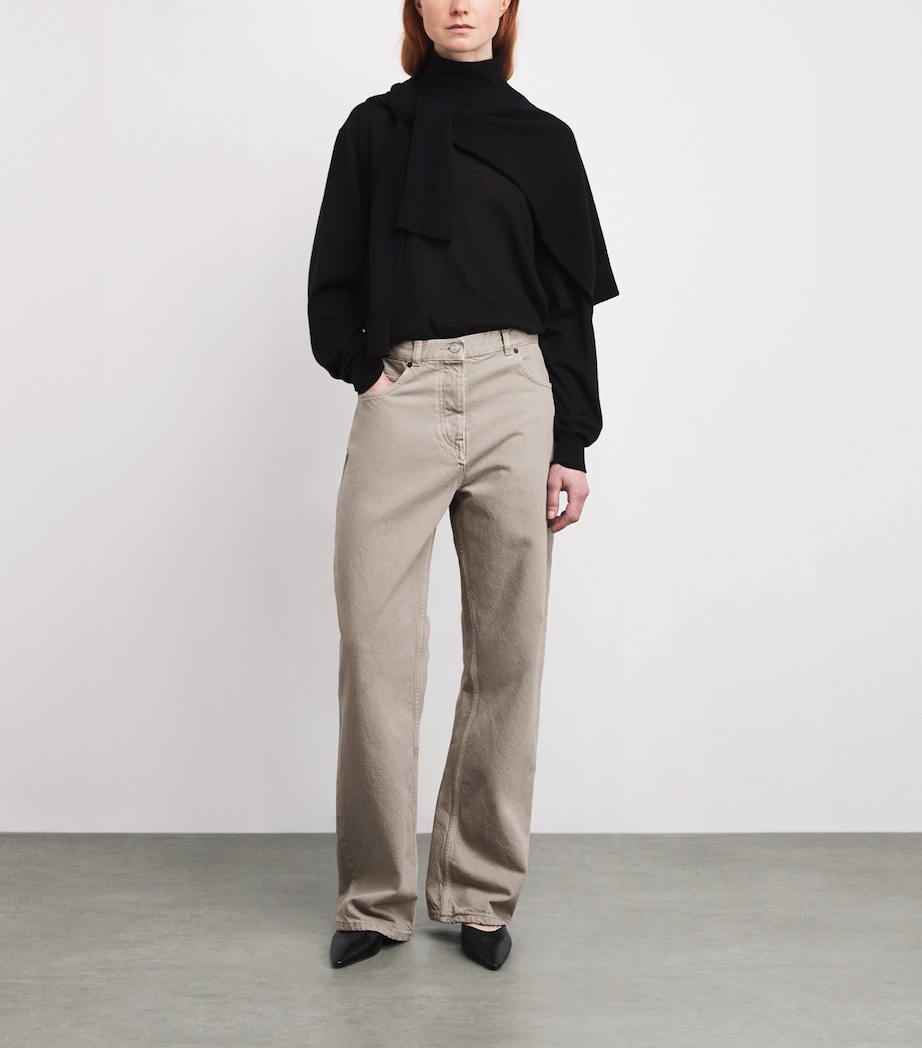 The Row Womens Finbar Straight Jeans Smoke Grey Image 2