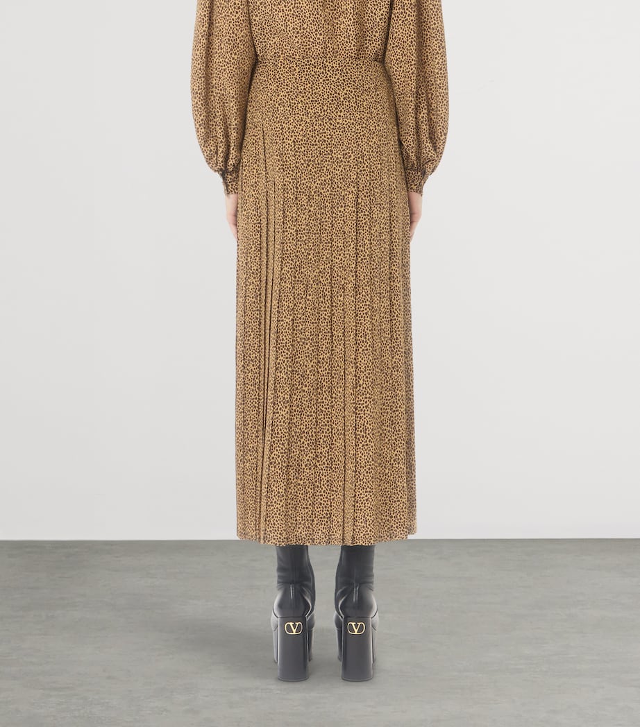 Valentino Womens Silk Pleated Maxi Skirt Image 5