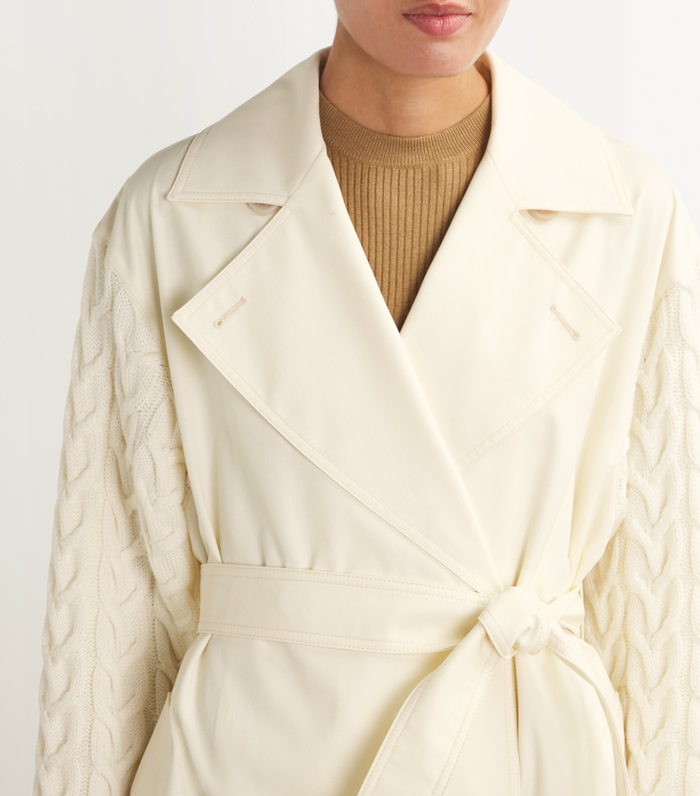 Max Mara Knit-Sleeve Trench Coat | Harrods US