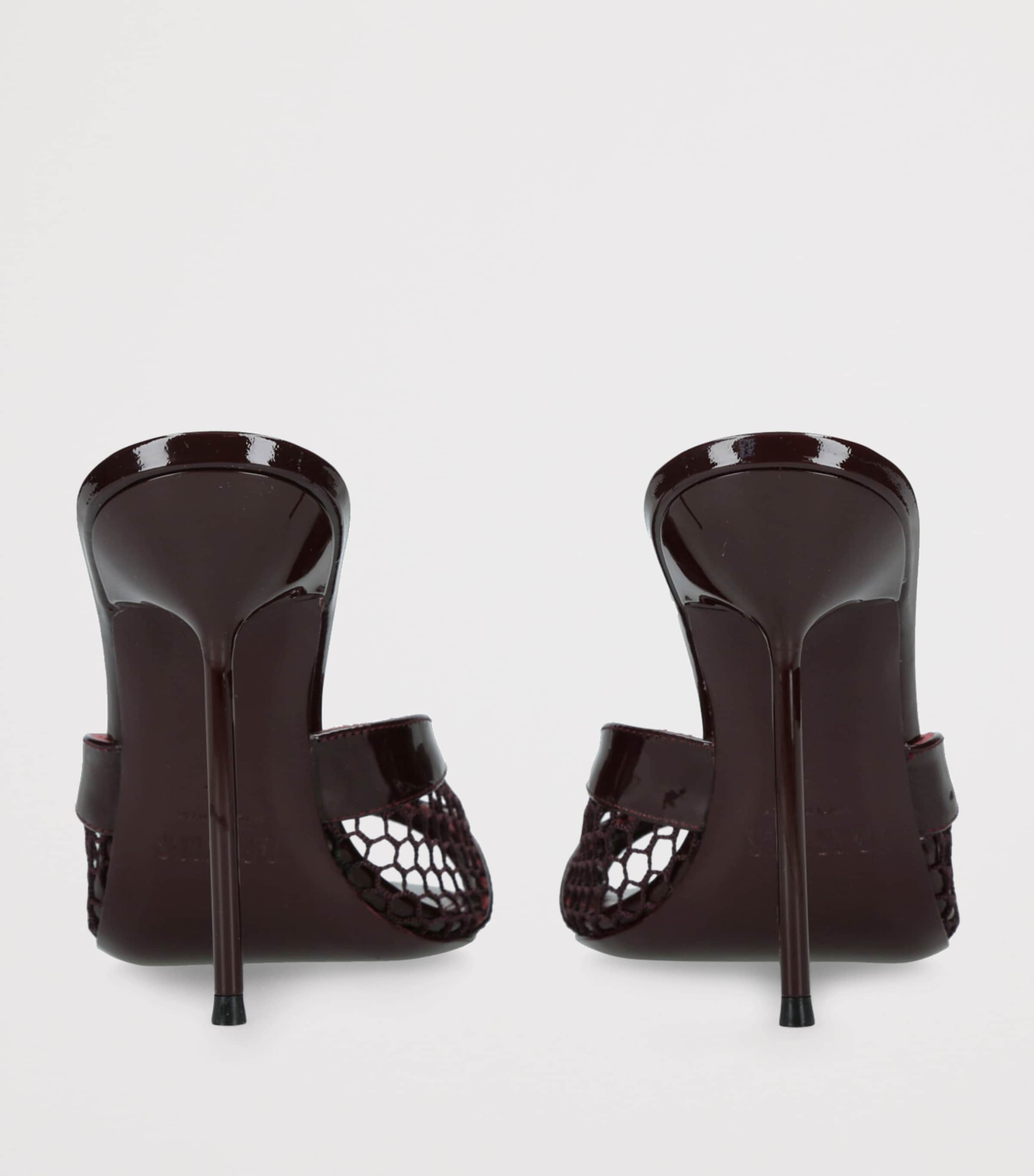 Leather Mesh Lidia Mules 105 WINE Image 2