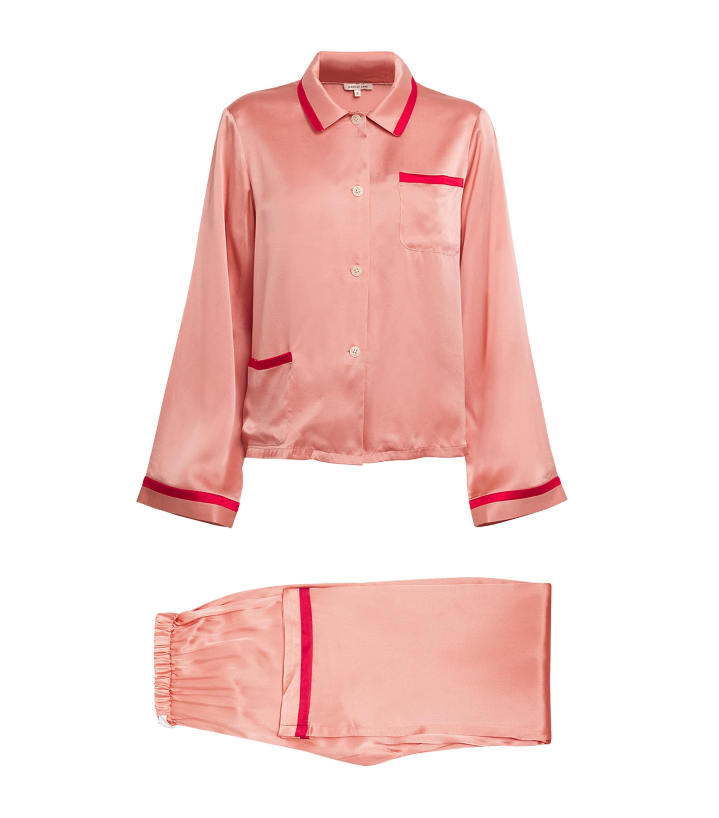 Shop Morgan Lane Silk Ruthie Chantal Pyjama Set In Pink