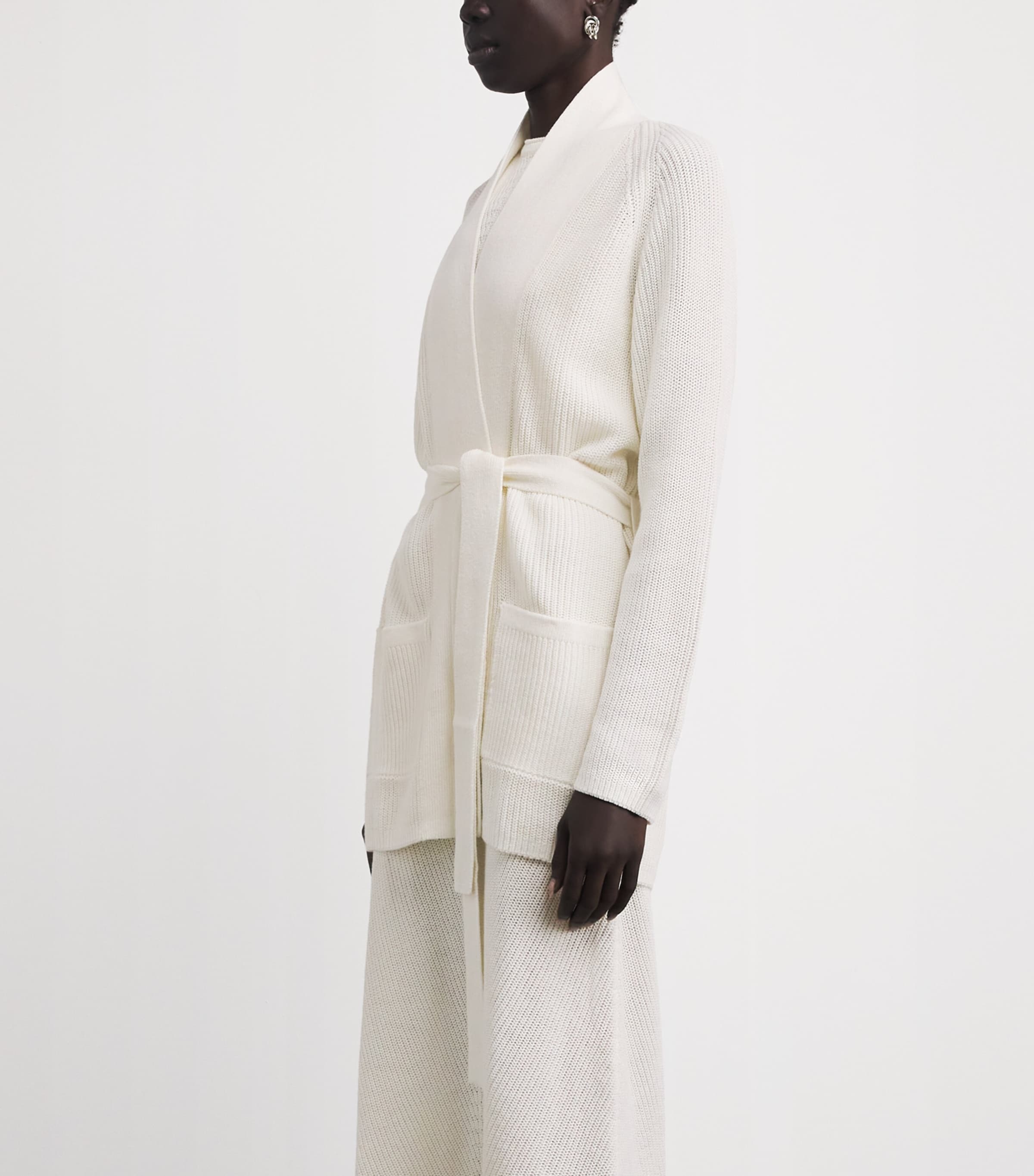 Falke Womens Knitted Tie Cardigan Off White Image 4