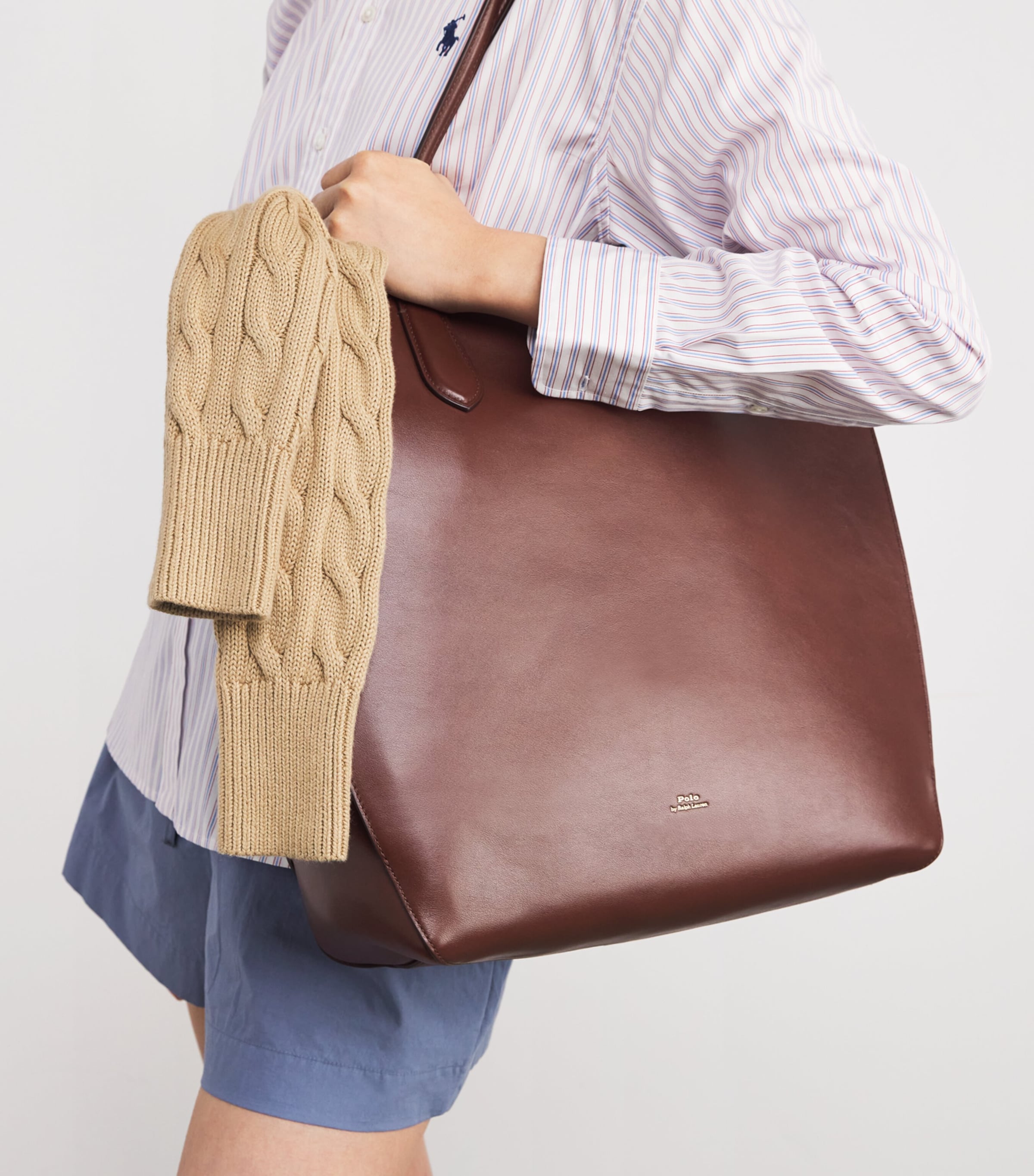 Large Leather Bellport Tote Bag ACORN Image 5