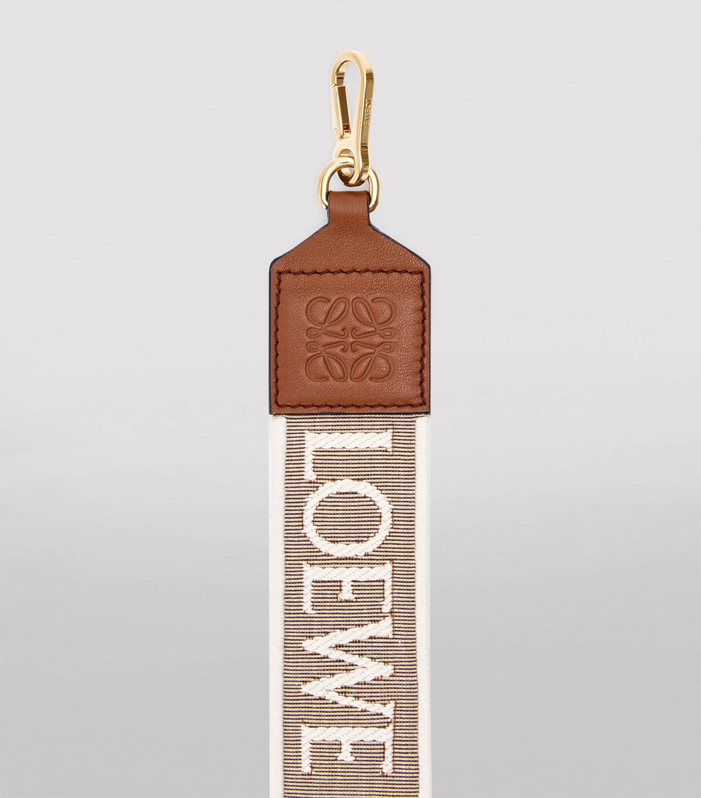 Leather and Canvas Logo Bag Strap NATURAL/TAN Image 3