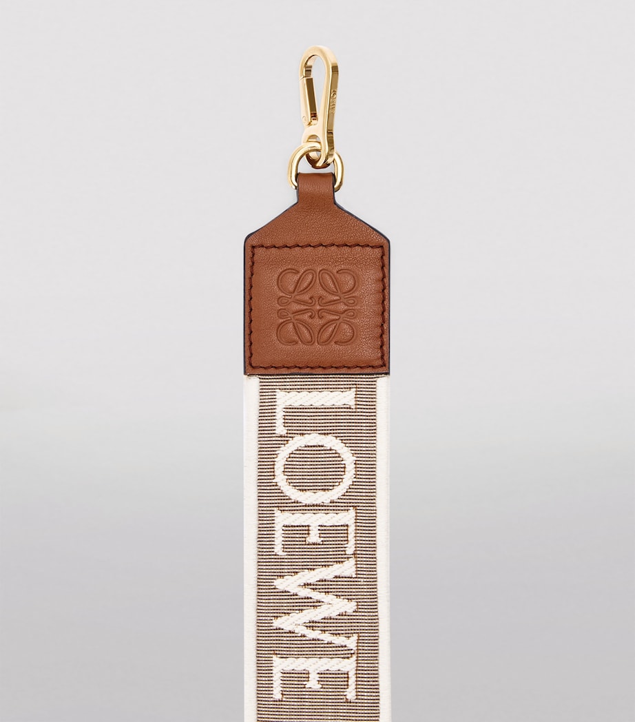 Leather and Canvas Logo Bag Strap NATURAL/TAN Image 3