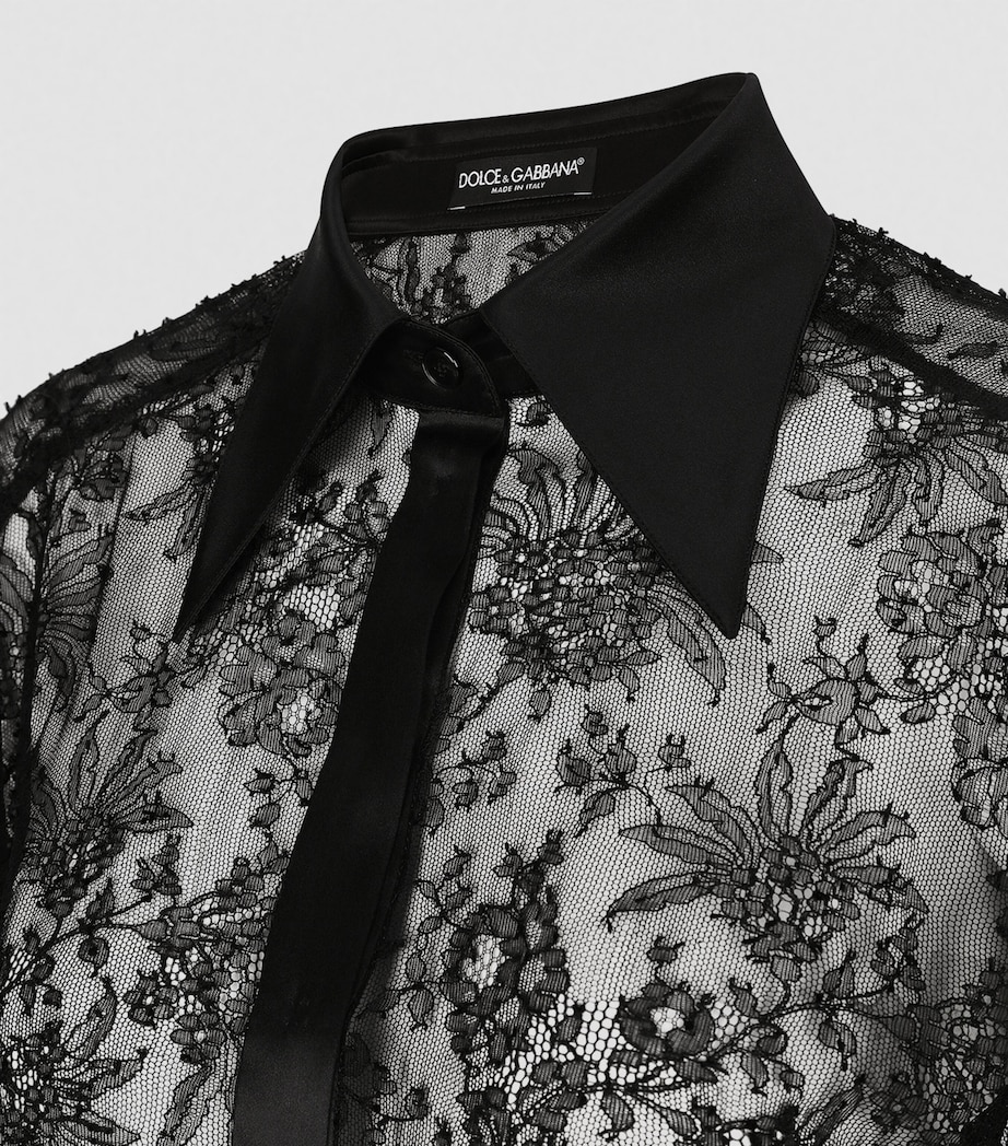 Lace Sheer Shirt N0000-BLACK Image 7