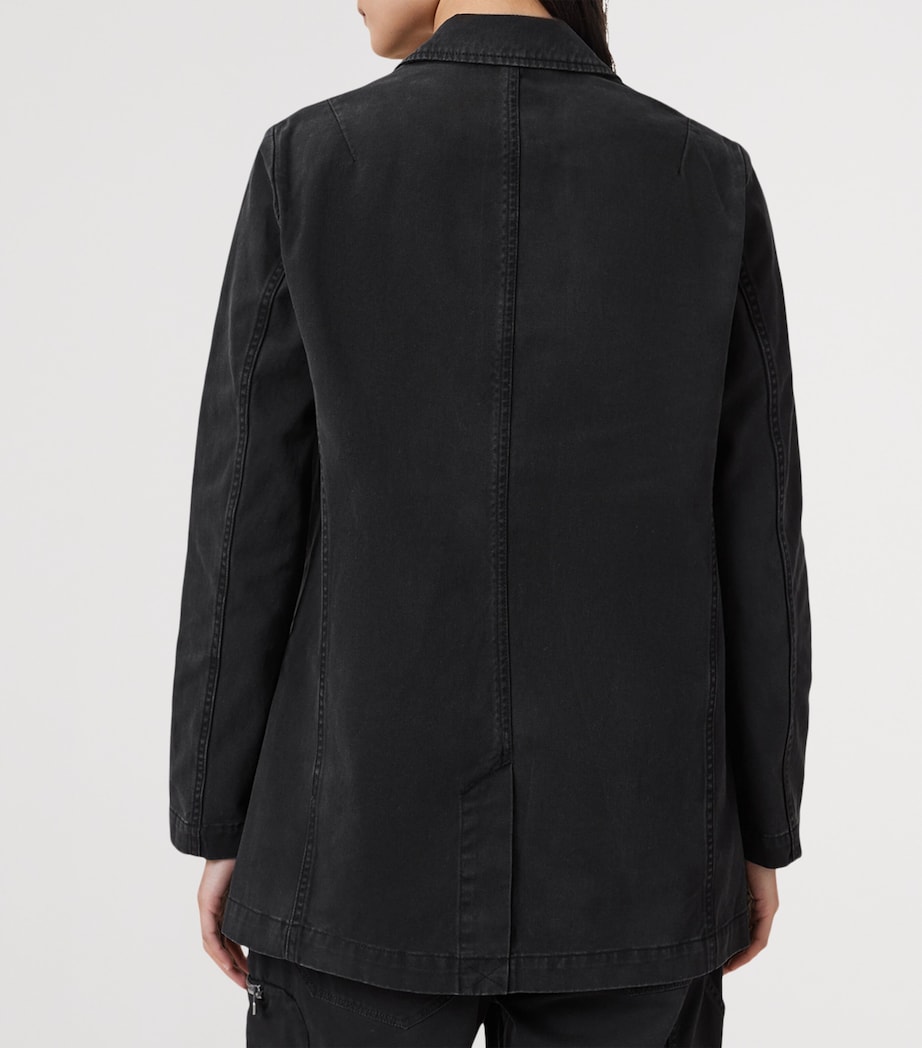 AllSaints Womens Denim Aleida Blazer Washed Black Image 6