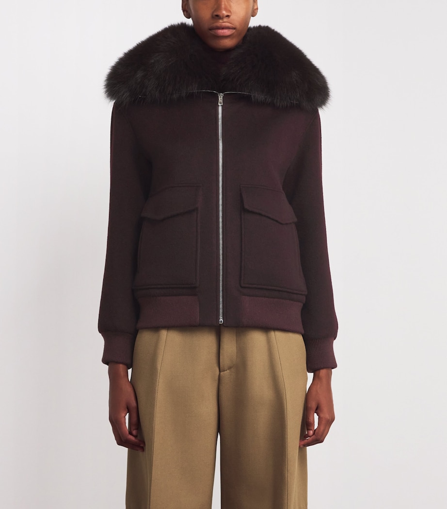 Wool-Cashmere Fur-Trim Jacket B3196 Image 3