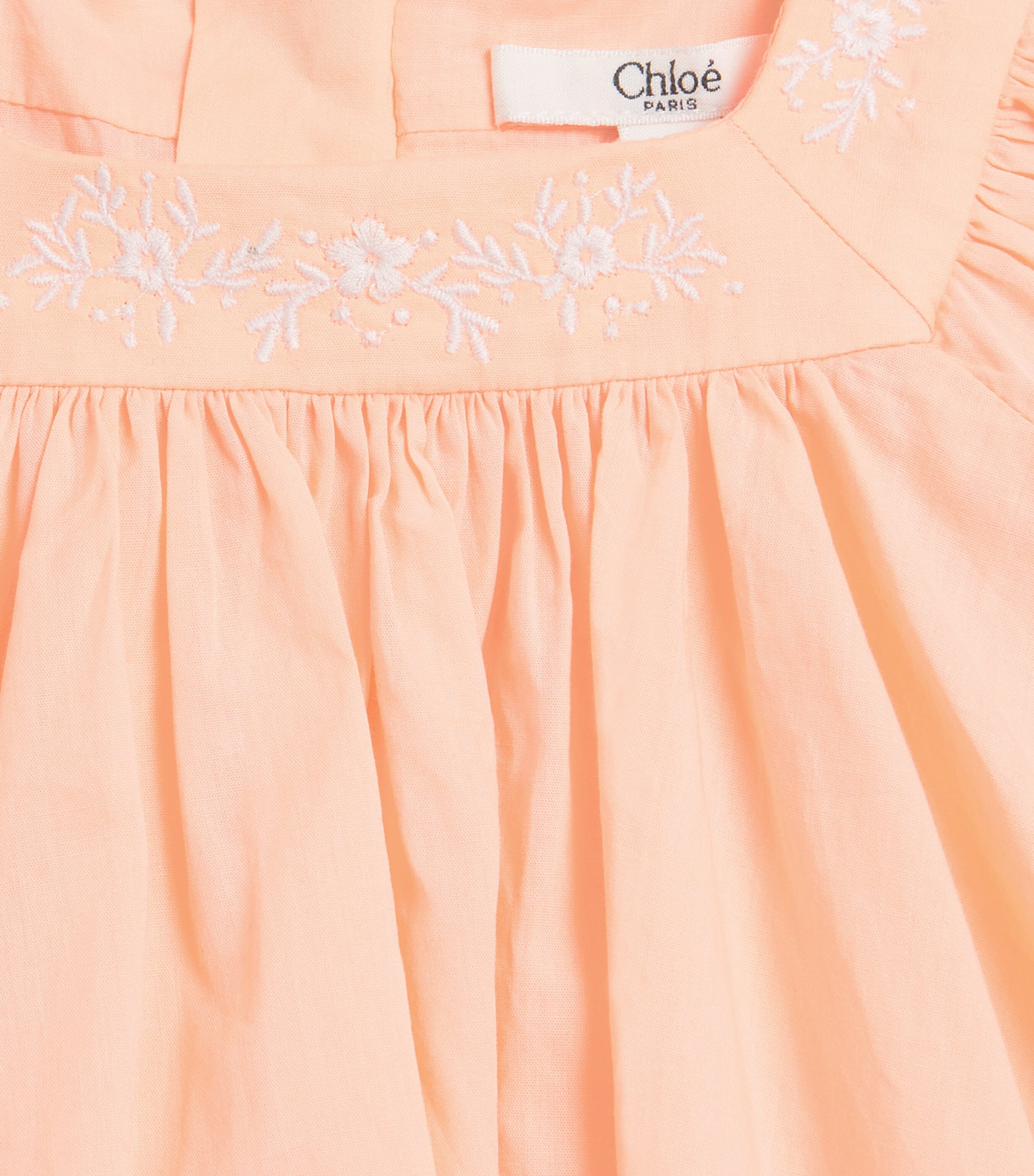Chloé Kids Embroidered Dress and Sunhat Set (1-18 Months) Pwdr Image 4