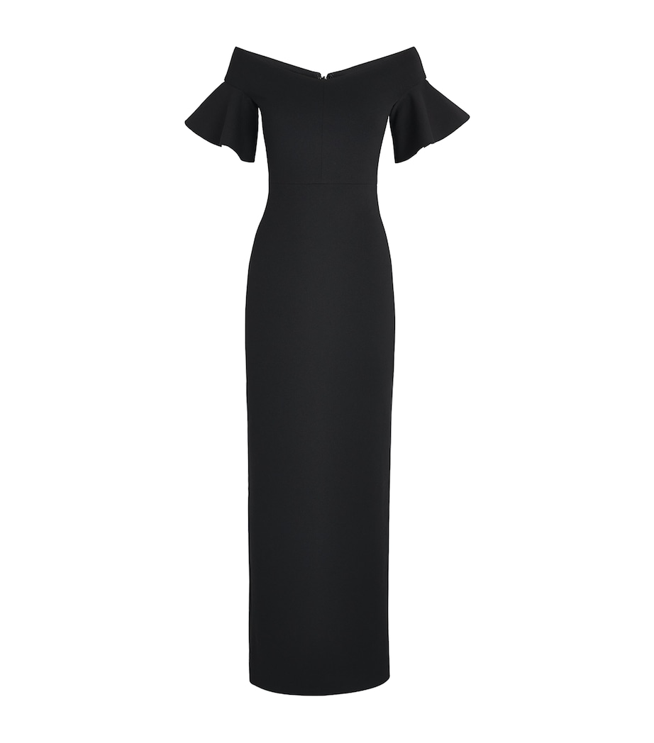 Solace London Womens Off-The-Shoulder Cielo Gown Black Image 1