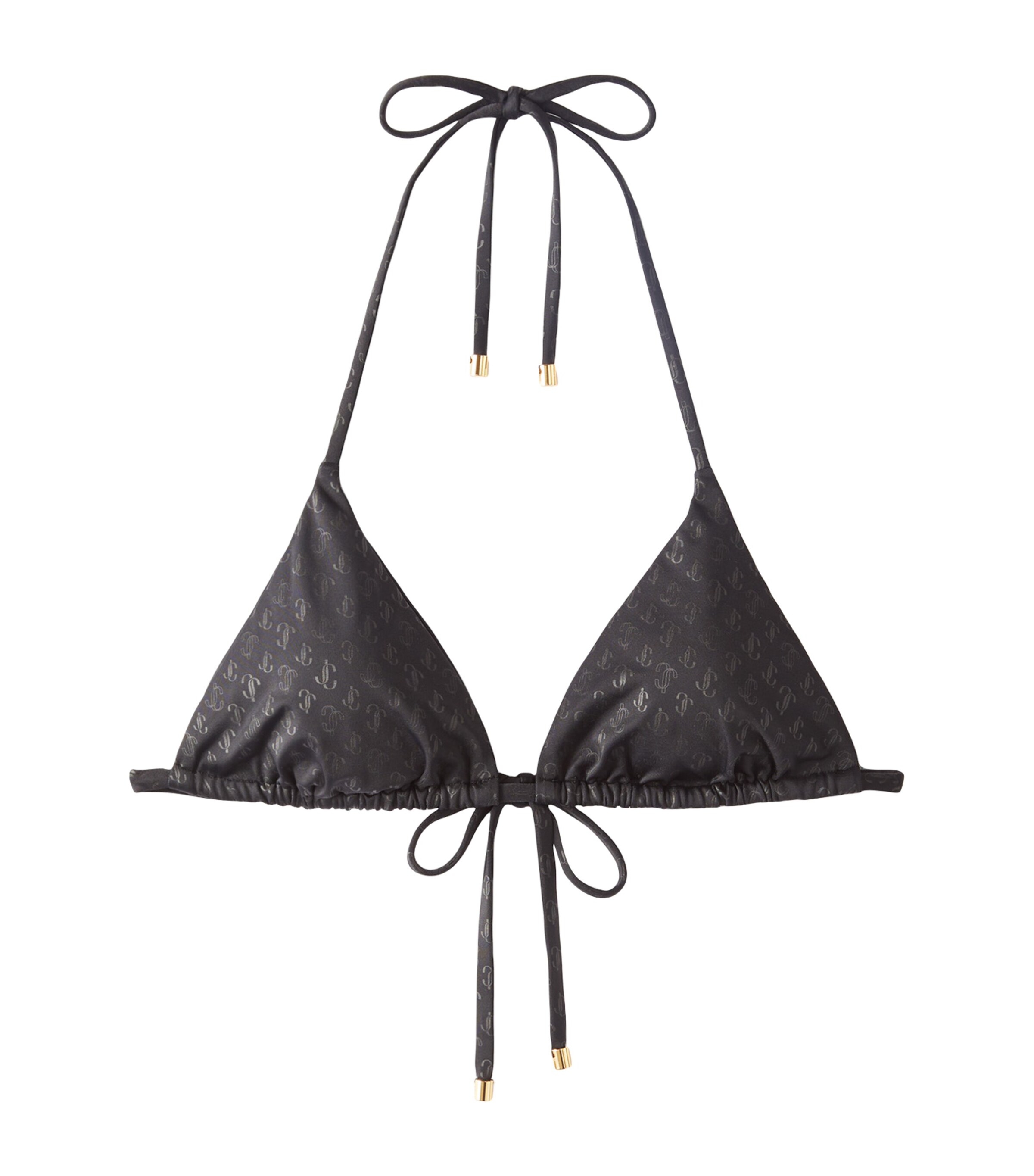 Jimmy Choo Womens S200 Black/black Ariah Logo-print Bikini Top In Black