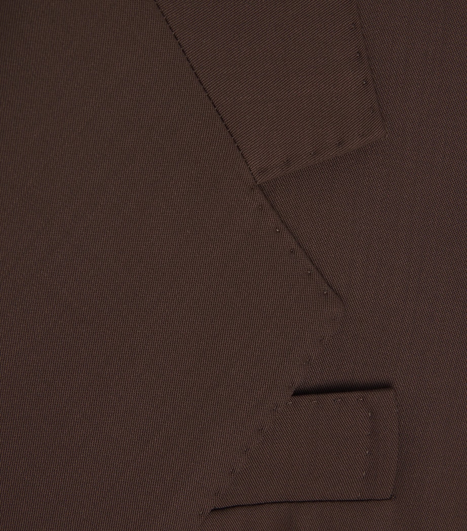 x Giuliva Heritage Virgin Wool Twill Blazer DARK BROWN Image 5