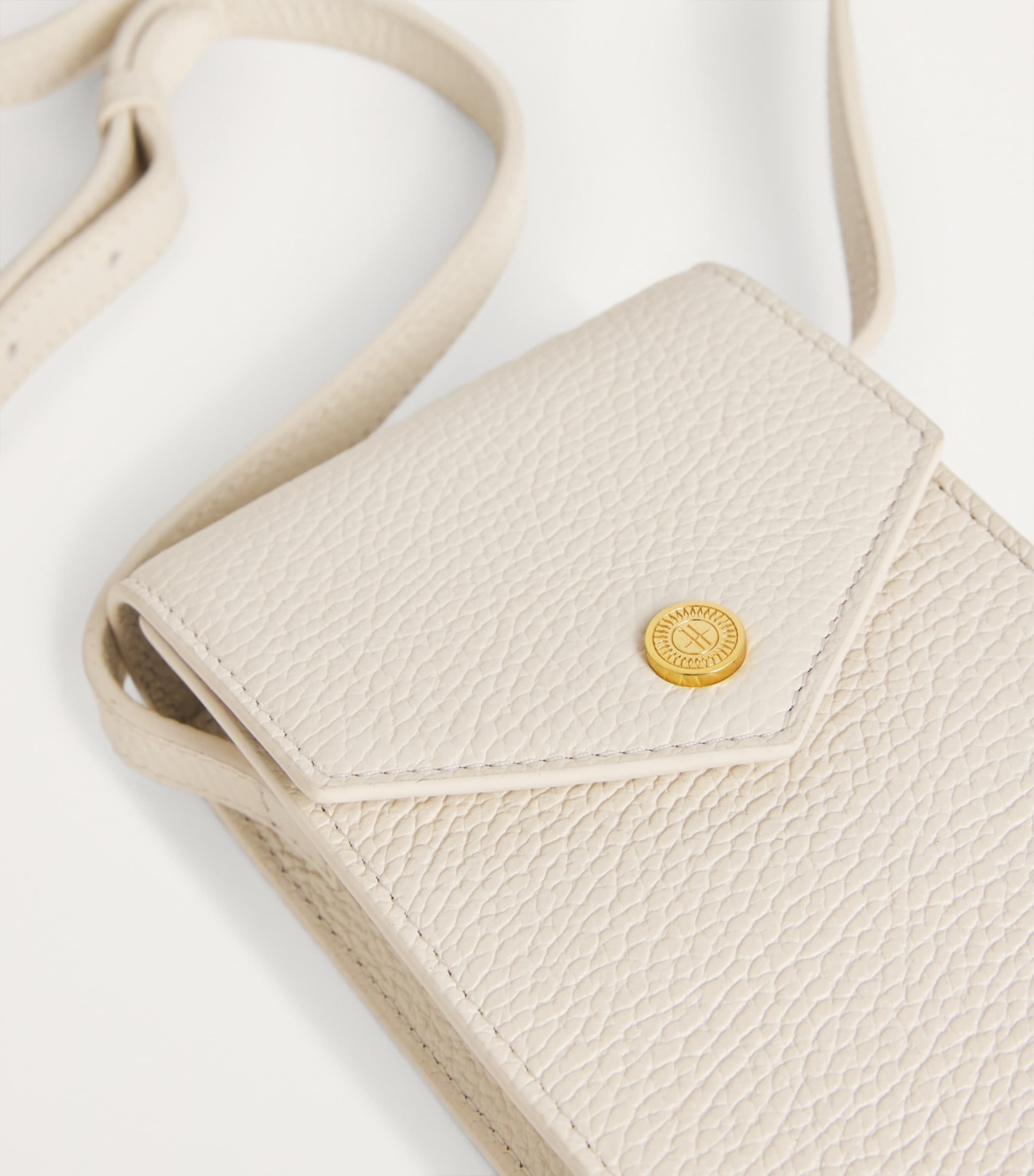 Harrods Leather Phone Pouch Birch Image 5