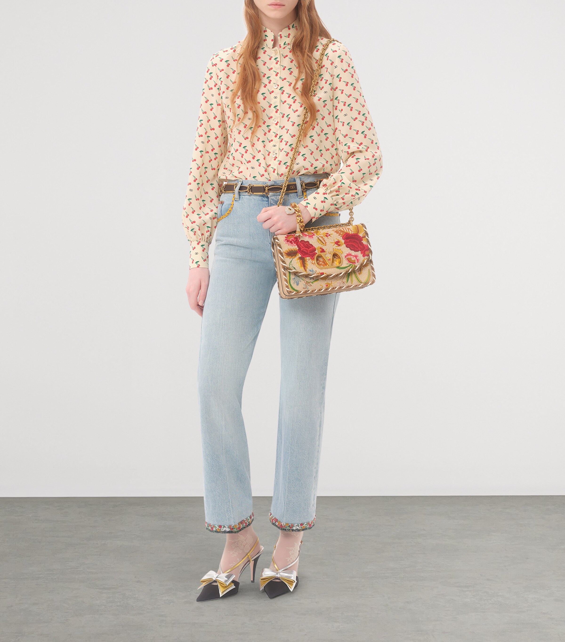 Valentino Silk Cherry Print Shirt | Harrods US