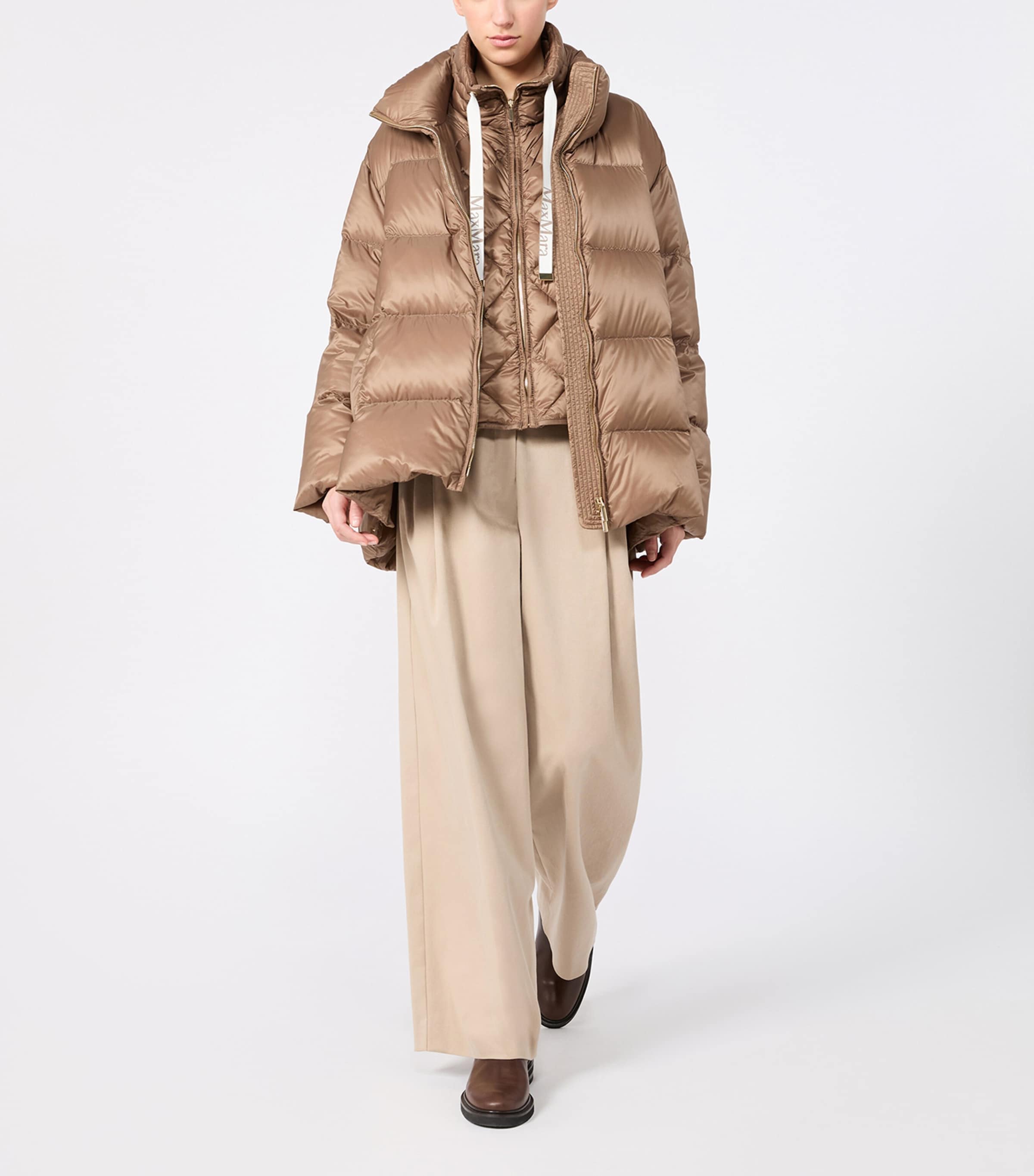 Max Mara Womens Down-Filled Puffer Gilet Camel Image 2