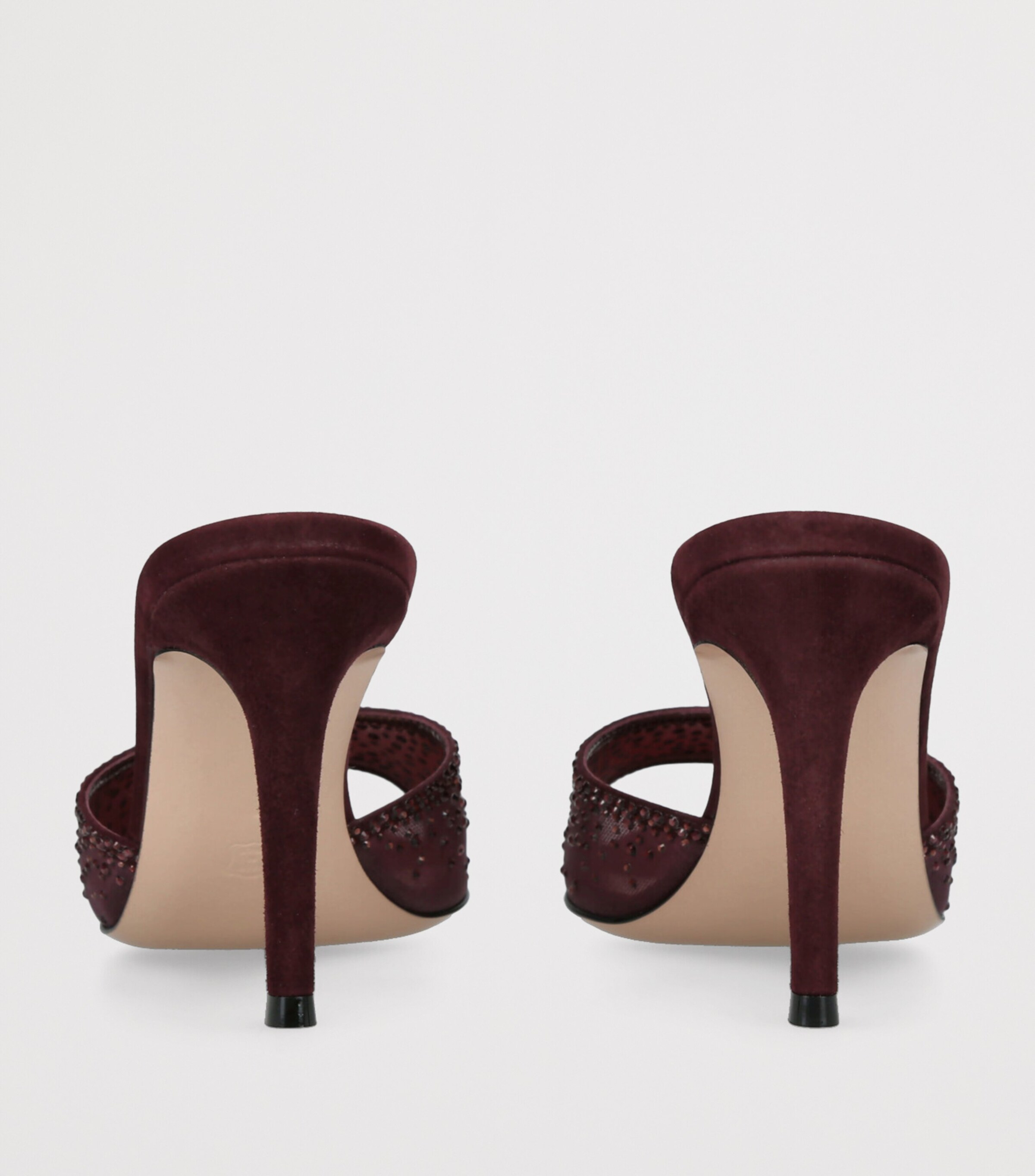 Suede Embellished Rania Mules 85 WINE Image 2