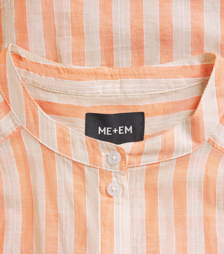 ME+EM Womens Cotton Tie Stripe Blouse Orange Multi Image 6