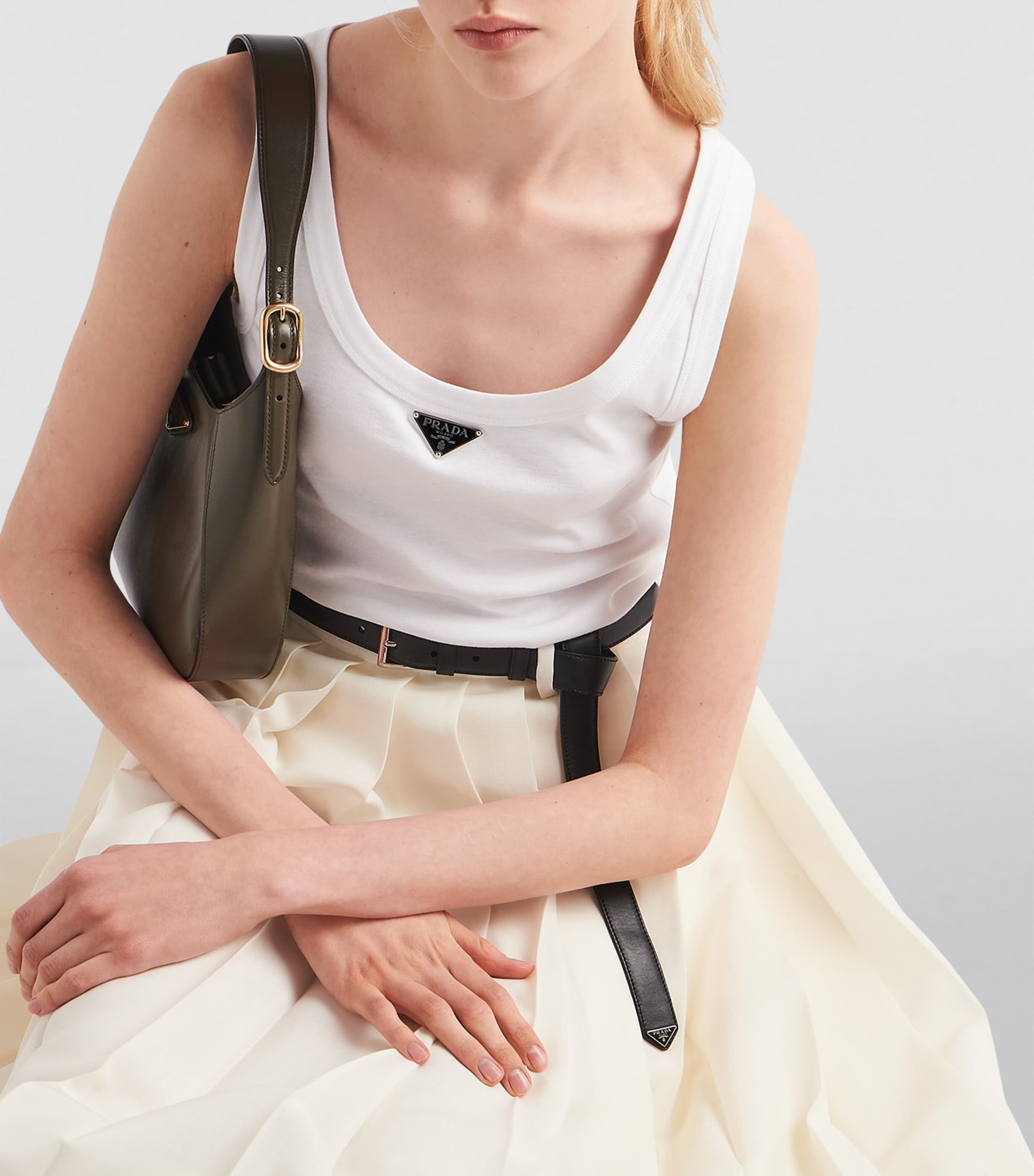 Rib-Knit Triangle Tank Top F0009 Image 5