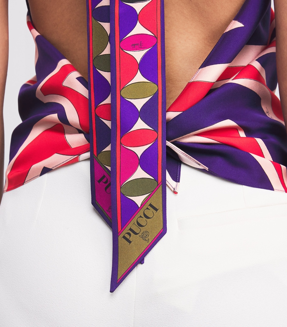 Silk Labirinto Print Halterneck Top 048/MULTICOLOR Image 5