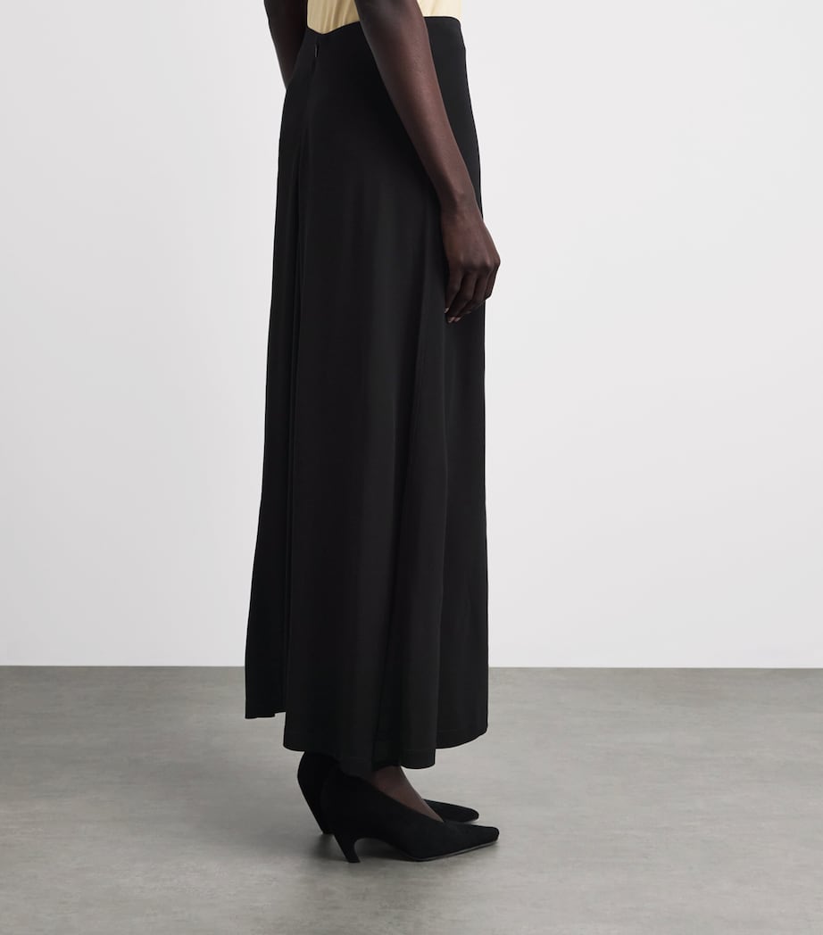 Toteme Womens Jersey Flared Maxi Skirt Black Image 5