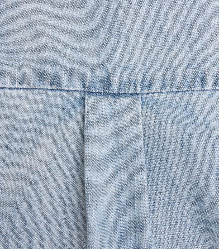 7 For All Mankind Womens Denim Shirt Chambray Loft Image 6