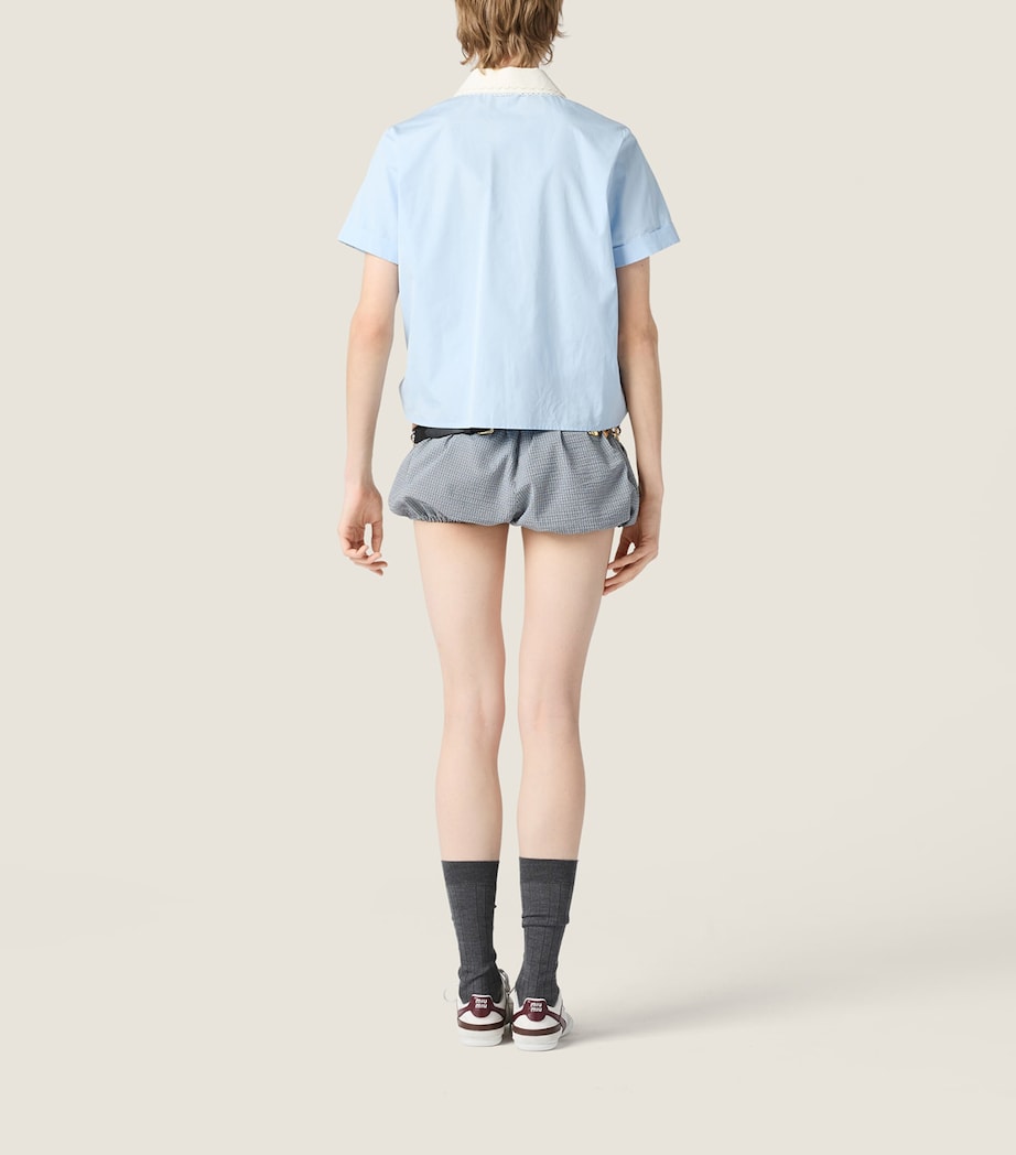 Miu Miu Womens Cotton Poplin Logo Shirt Image 3