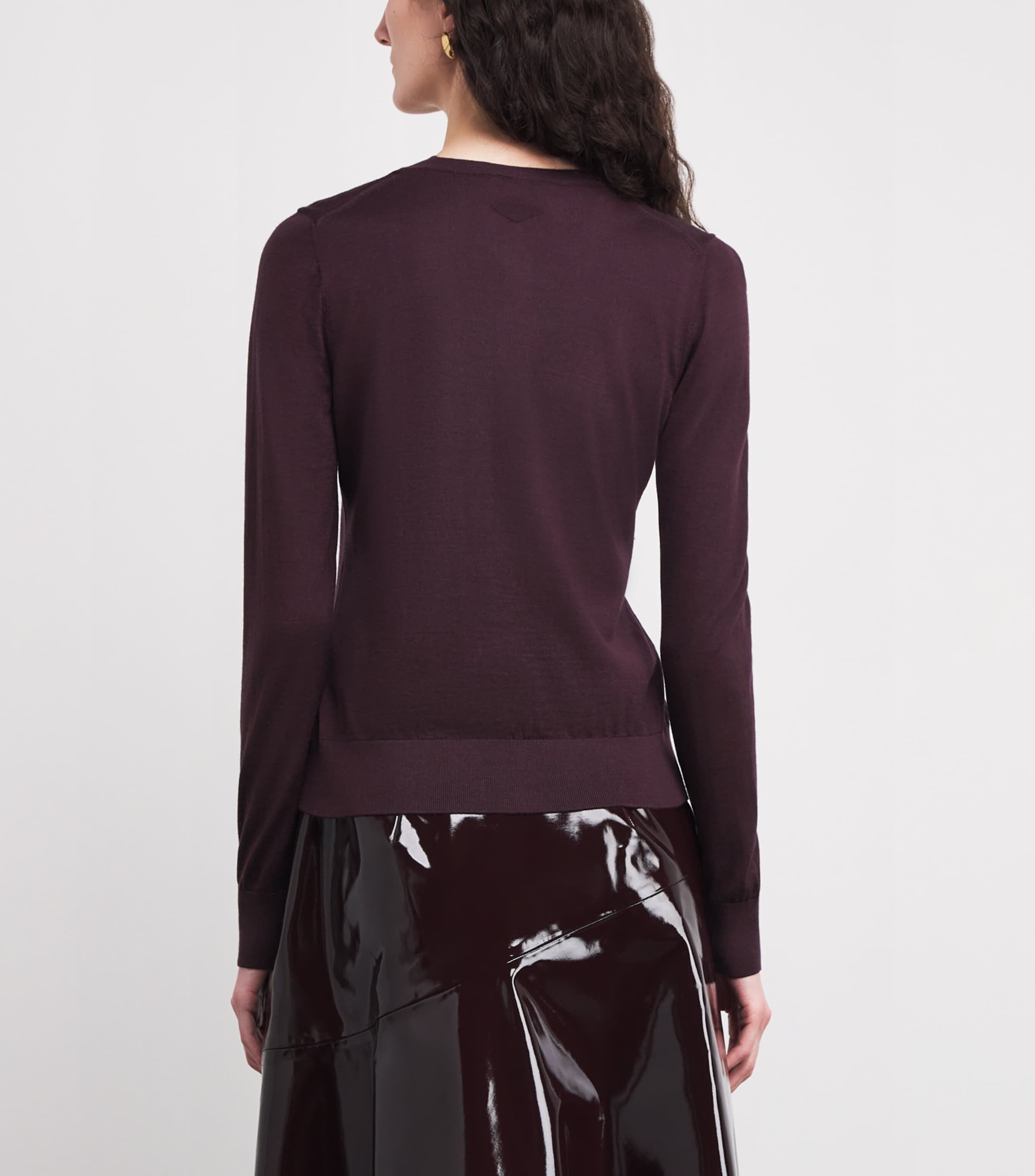 Cashmere-Silk Worth Cardigan AUBERGINE Image 4