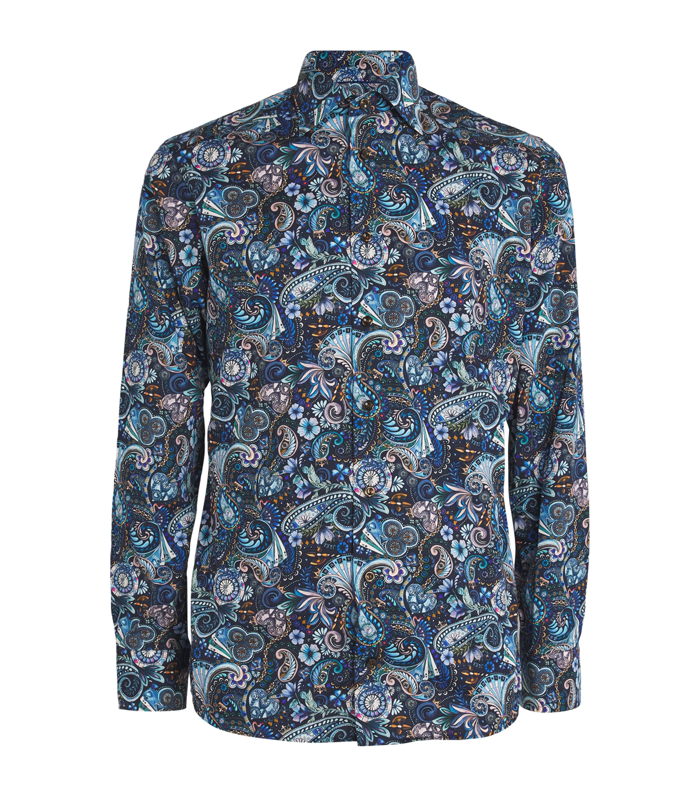 Eton Cotton Printed Shirt In Navy