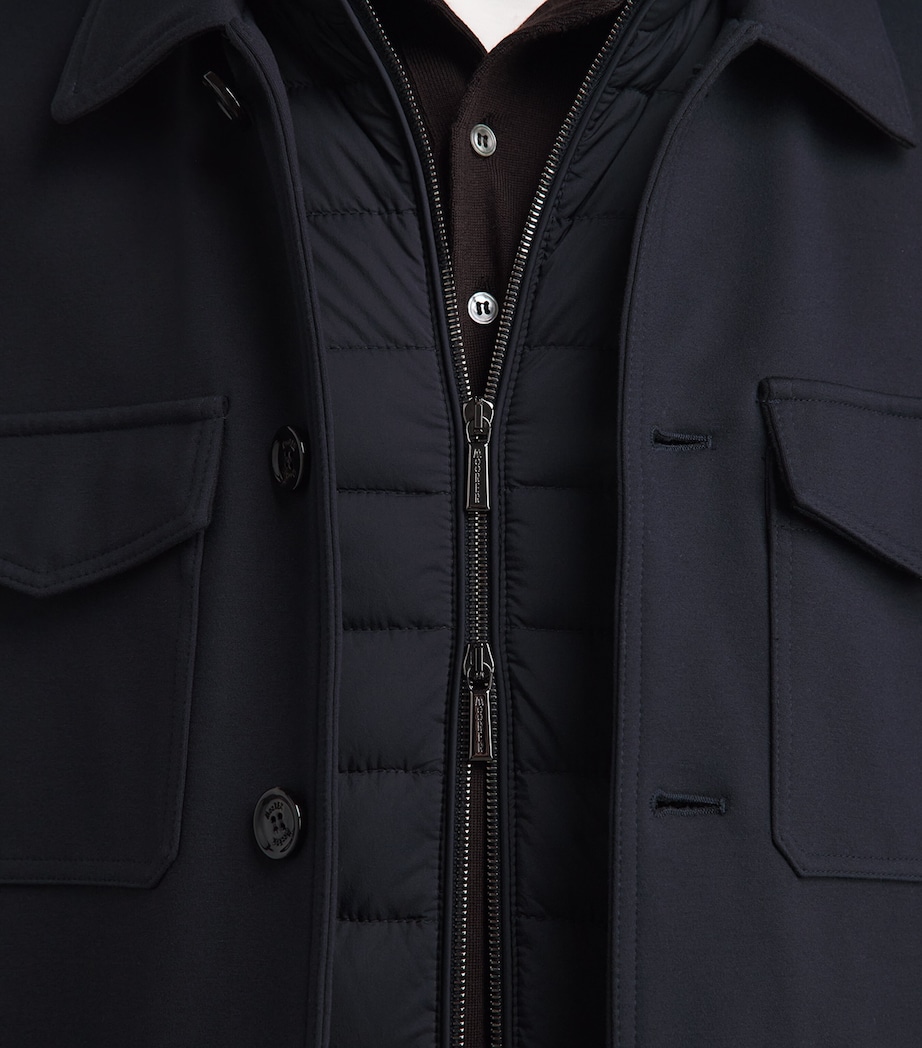 Moorer Mens Technical Overshirt Dark Blu Image 3