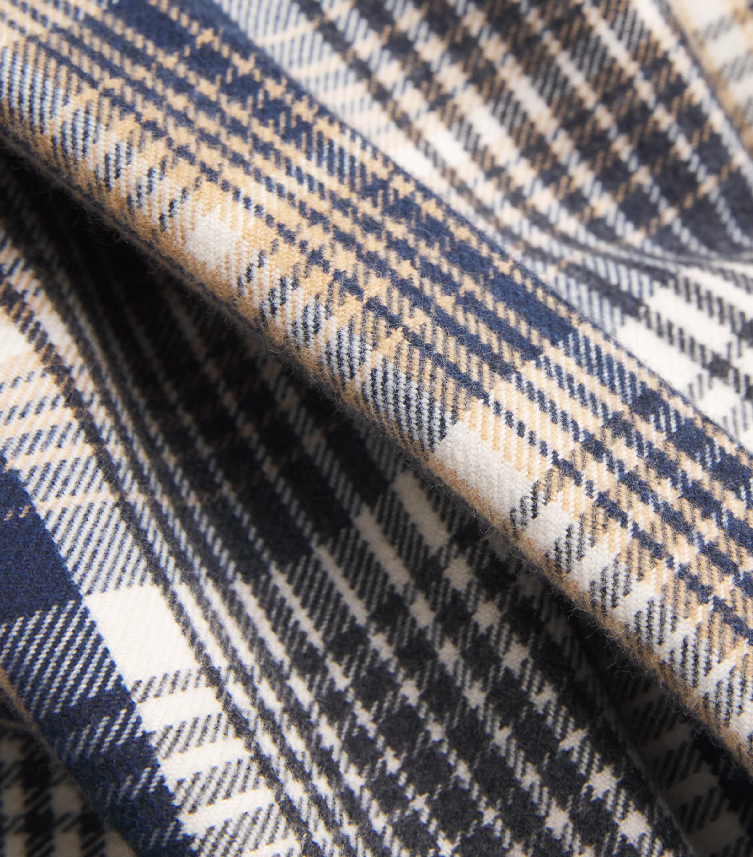 x Aaron Levine Cotton Check View Shirt NAVY / OATMEAL Image 5