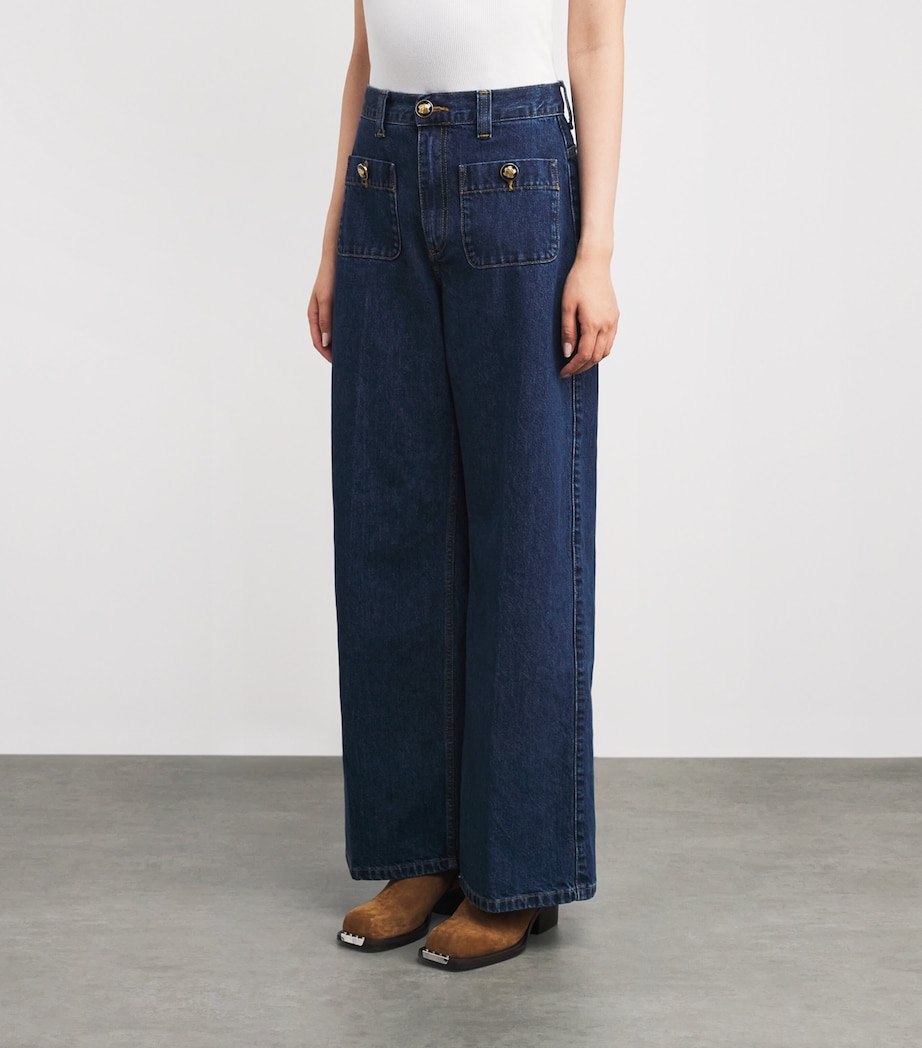 Wide-Leg Jeans DEEP BLUE Image 3
