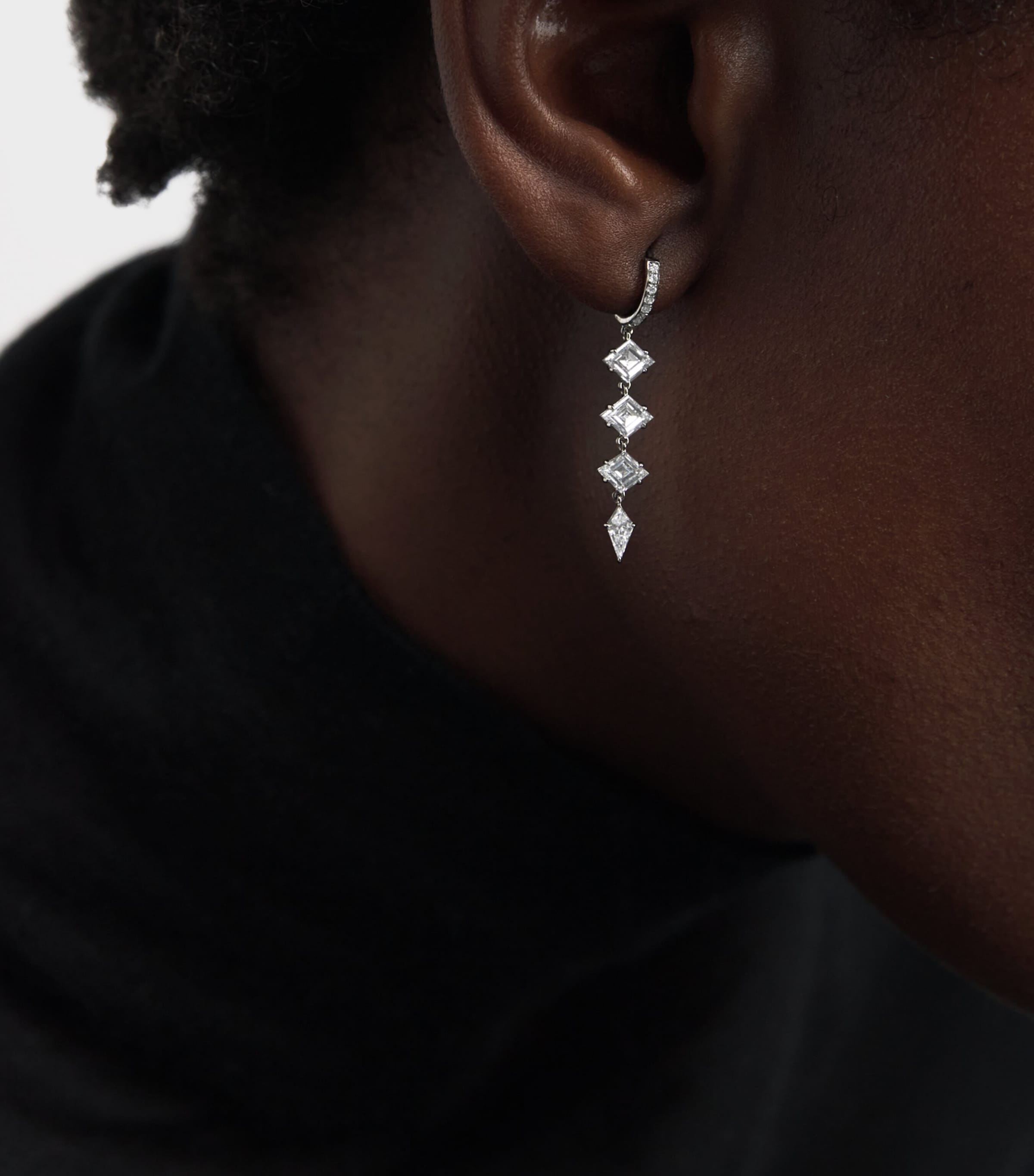 Eva Fehren Blackened White Gold and Diamond Rattlesnake Boa Earrings Black Gold Image 2