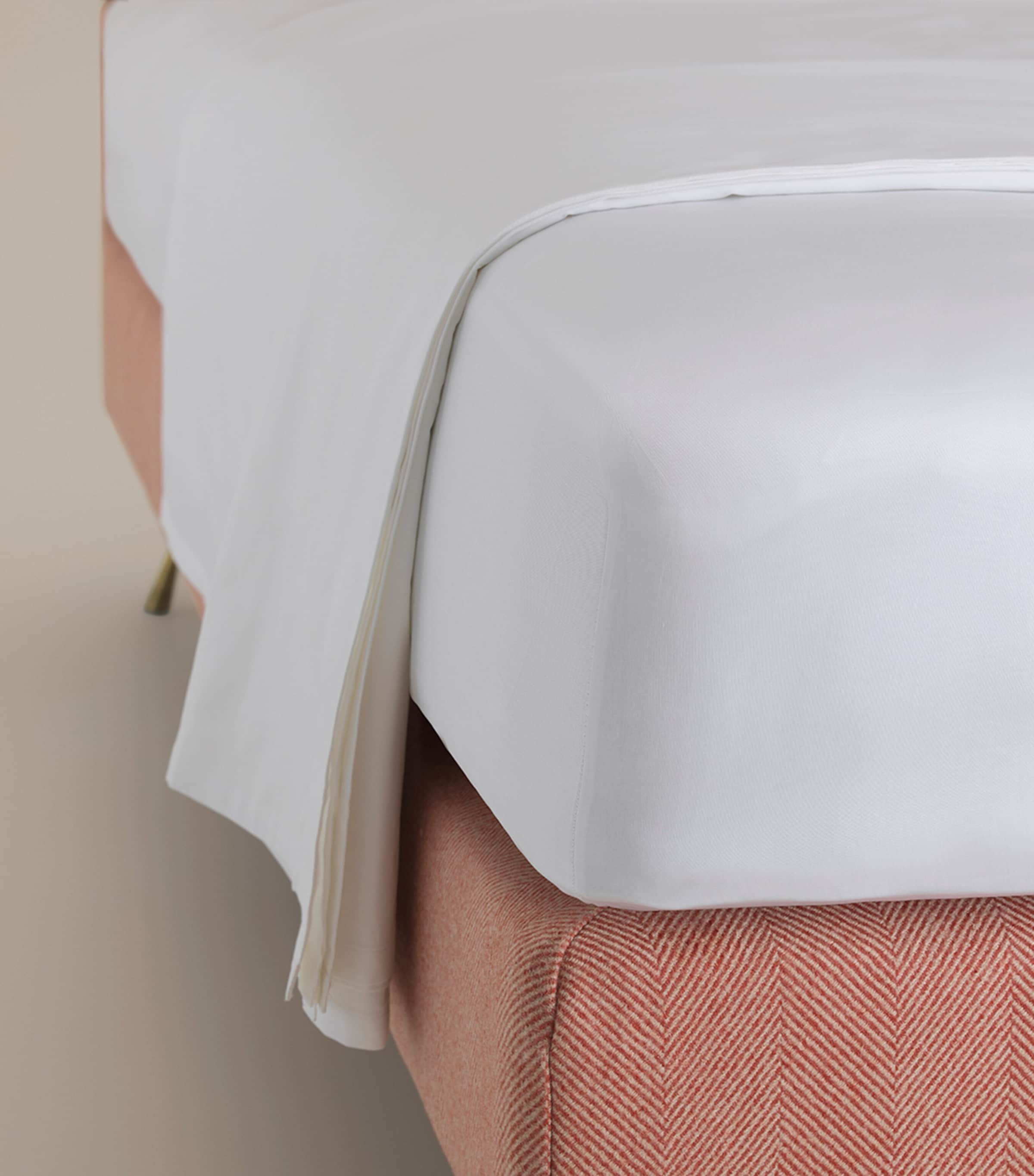 Cotton Sateen The Dream King Fitted Sheet (150cm x 200cm) WHITE Image 3