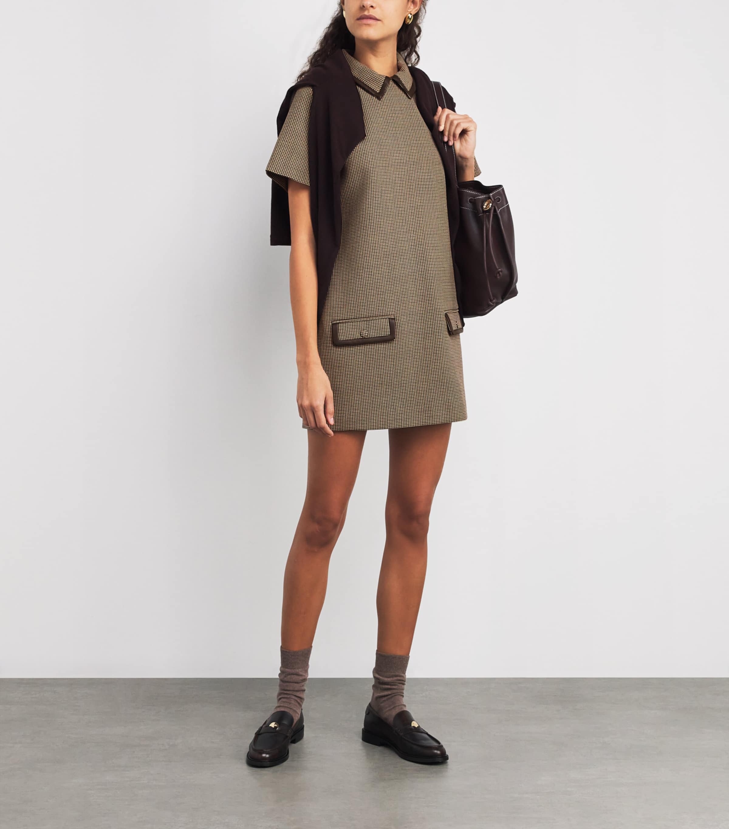 Check Collared Mini Dress MULTICOLORED Image 2