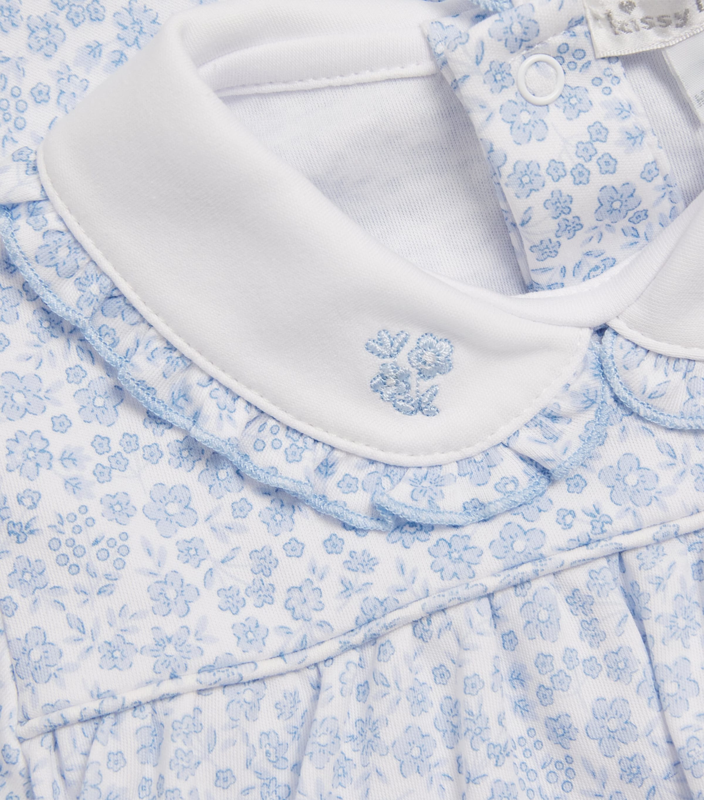 Kissy Kissy Pima Cotton Floral Playsuit (0-24 Months) Light Blue Image 3