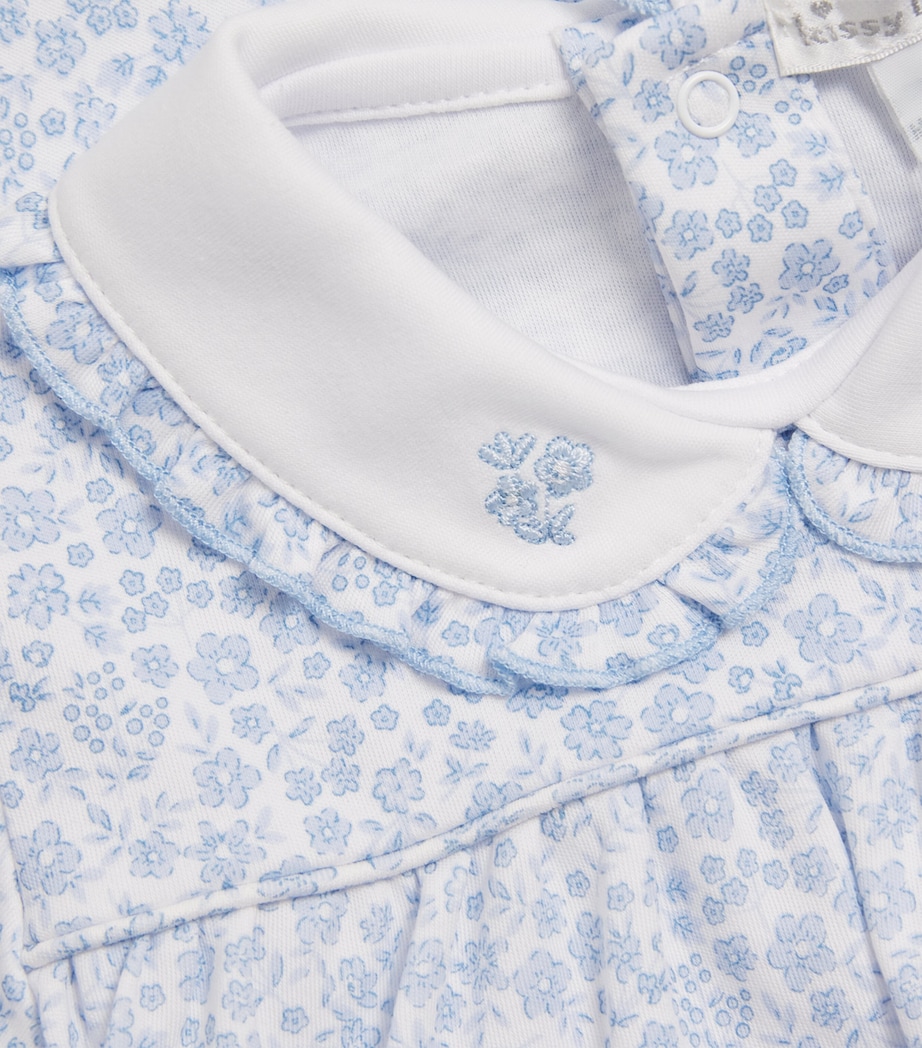 Kissy Kissy Pima Cotton Floral Playsuit (0-24 Months) Light Blue Image 3