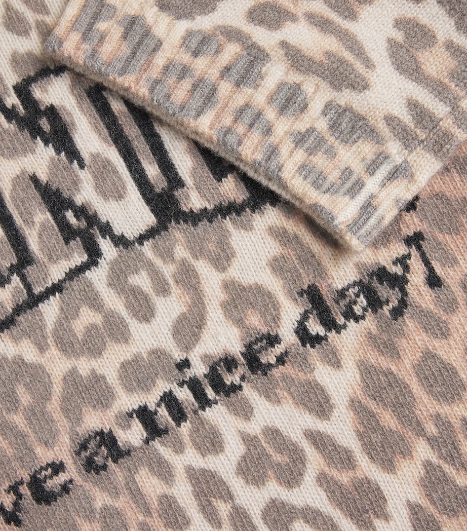 Wool-Blend Leopard Print T-Shirt 943 LEOPARD Image 5