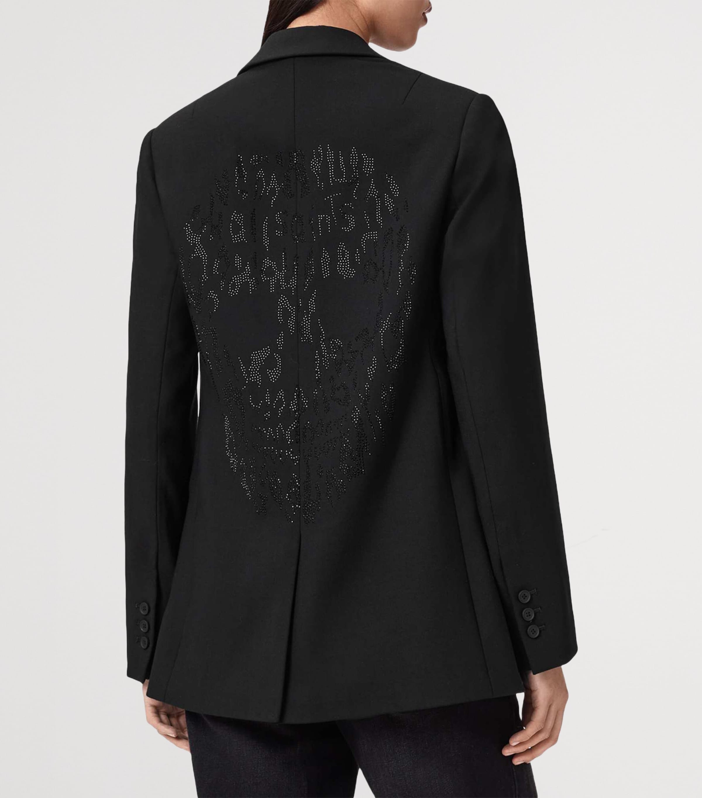 AllSaints Womens Embellished Ottie Skull Blazer Black Image 4