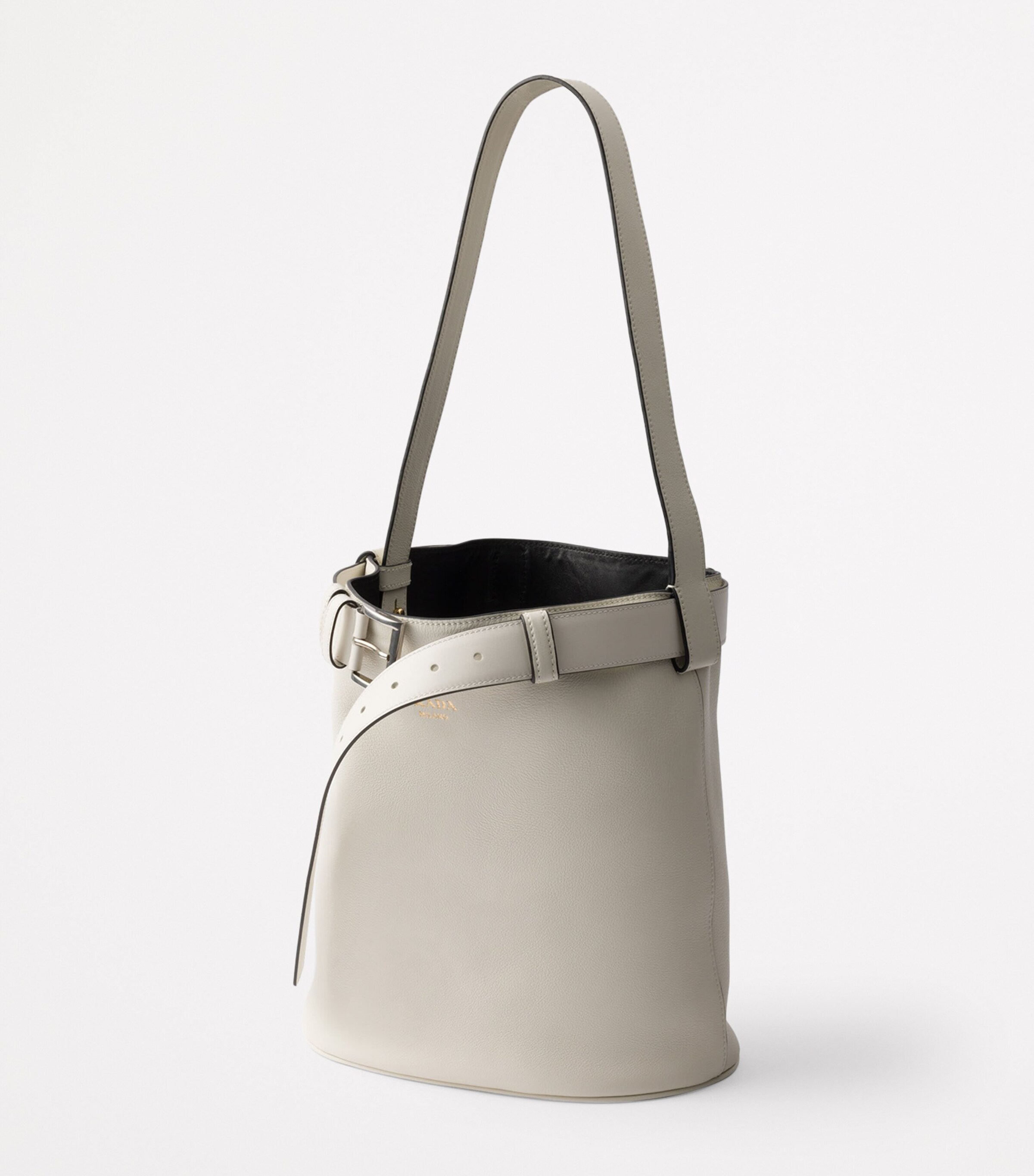 Leather Buckled Bucket Bag F0G3Z Image 2