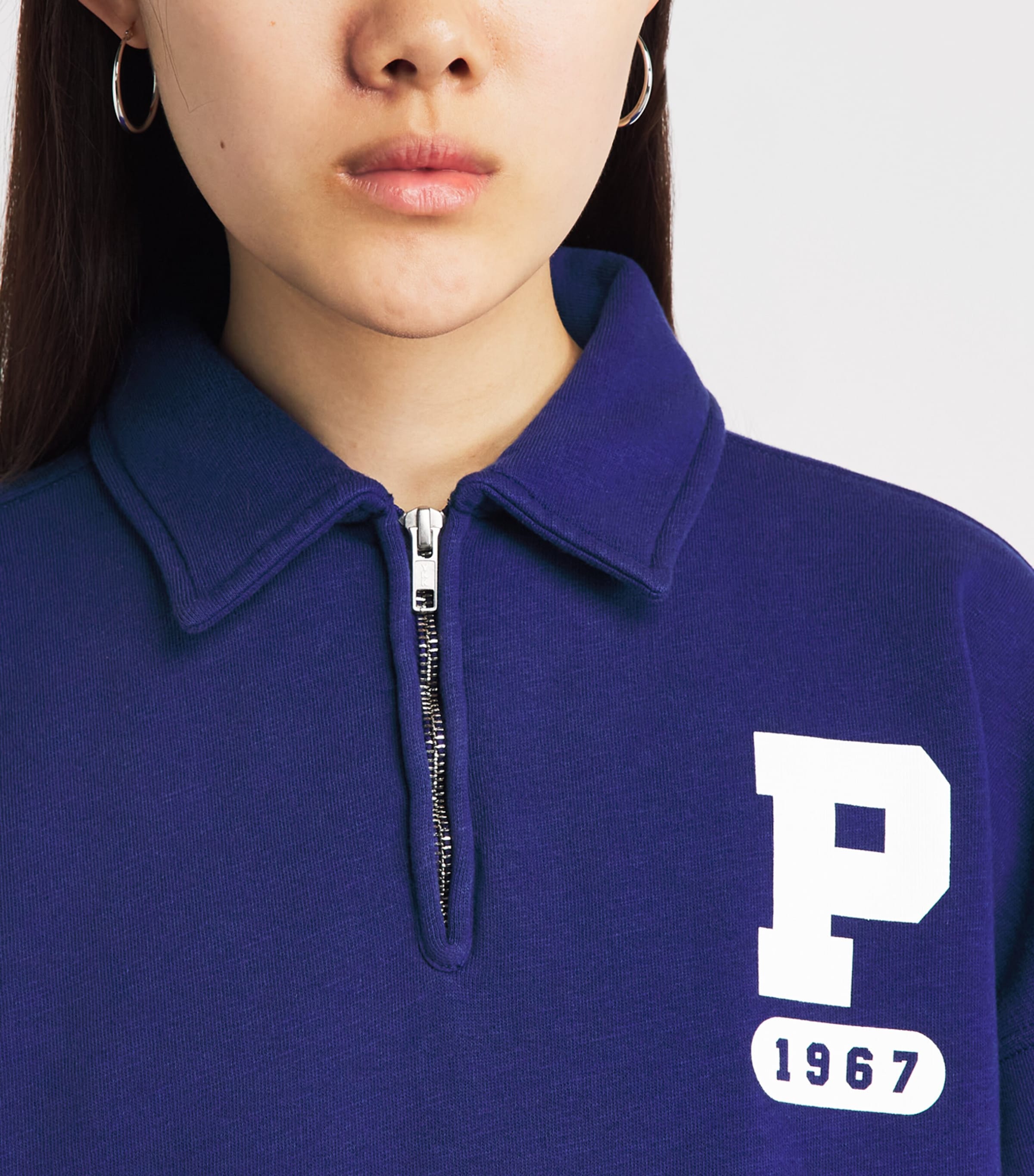 Polo Ralph Lauren Womens Quarter-Zip Sweatshirt Fall Royal Image 3