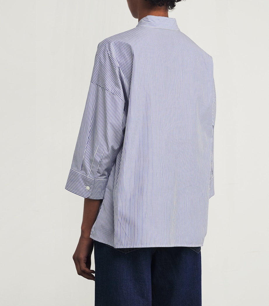 Cotton Stripe Shirt NAVY Image 4